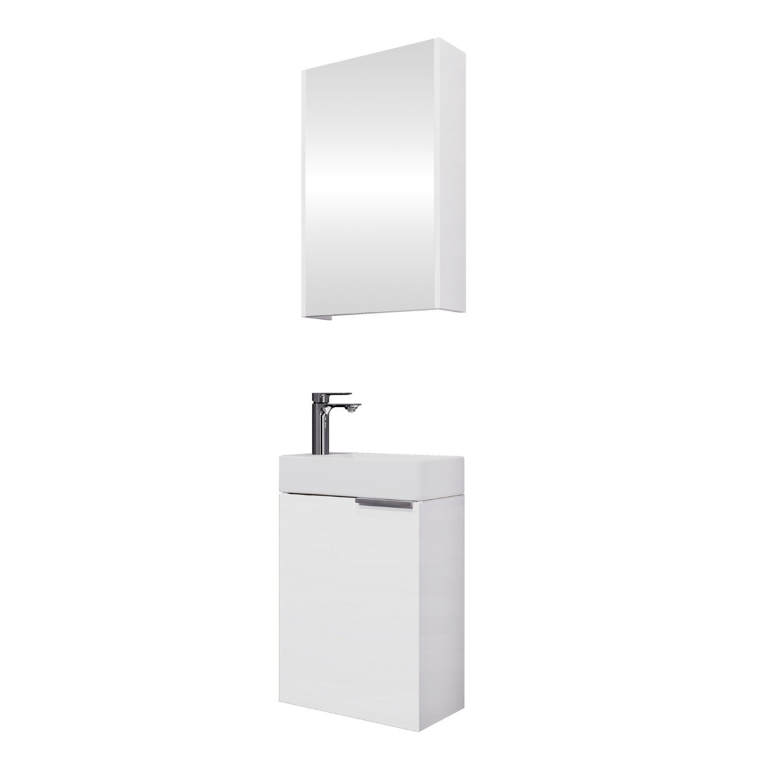 Planetmöbel Badmöbel-Set Badmöbel-Set 40cm mit Spiegelschrank günstig online kaufen