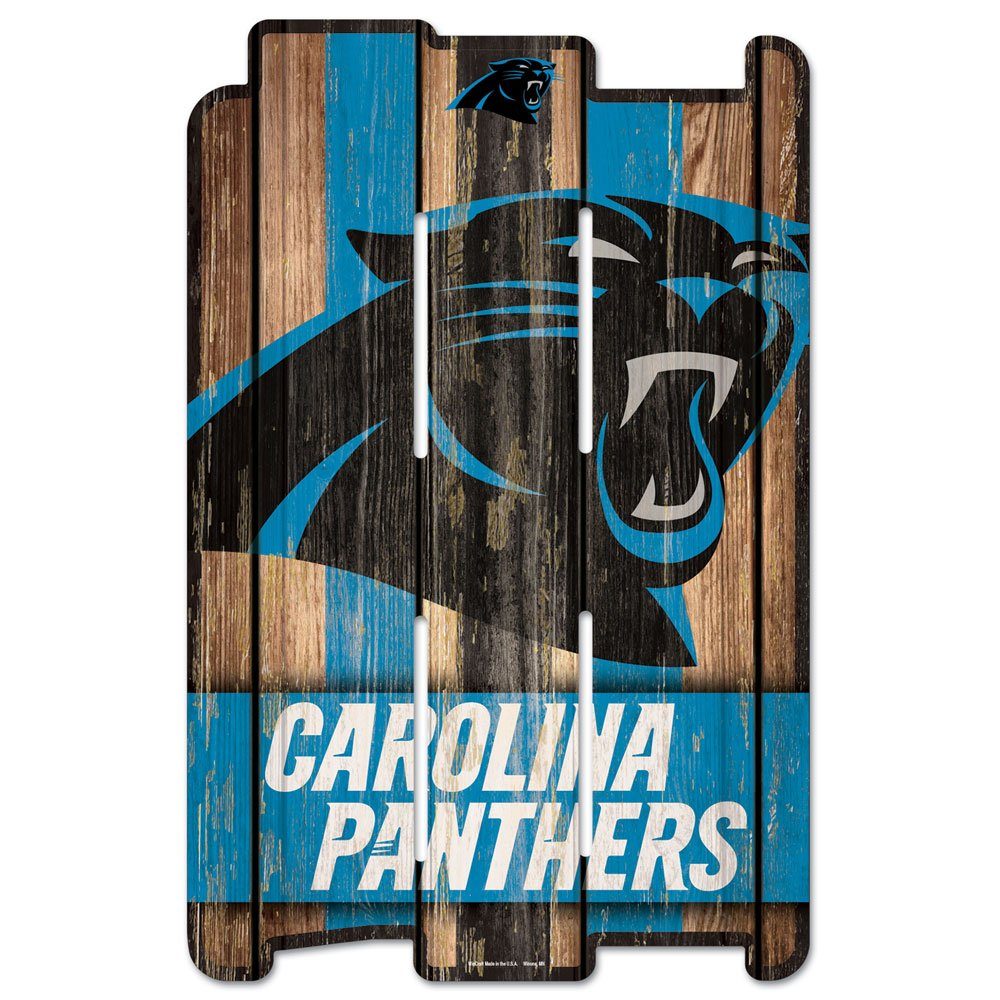 WinCraft Wanddekoobjekt PLANK Holzschild Sign NFL Carolina Panthers