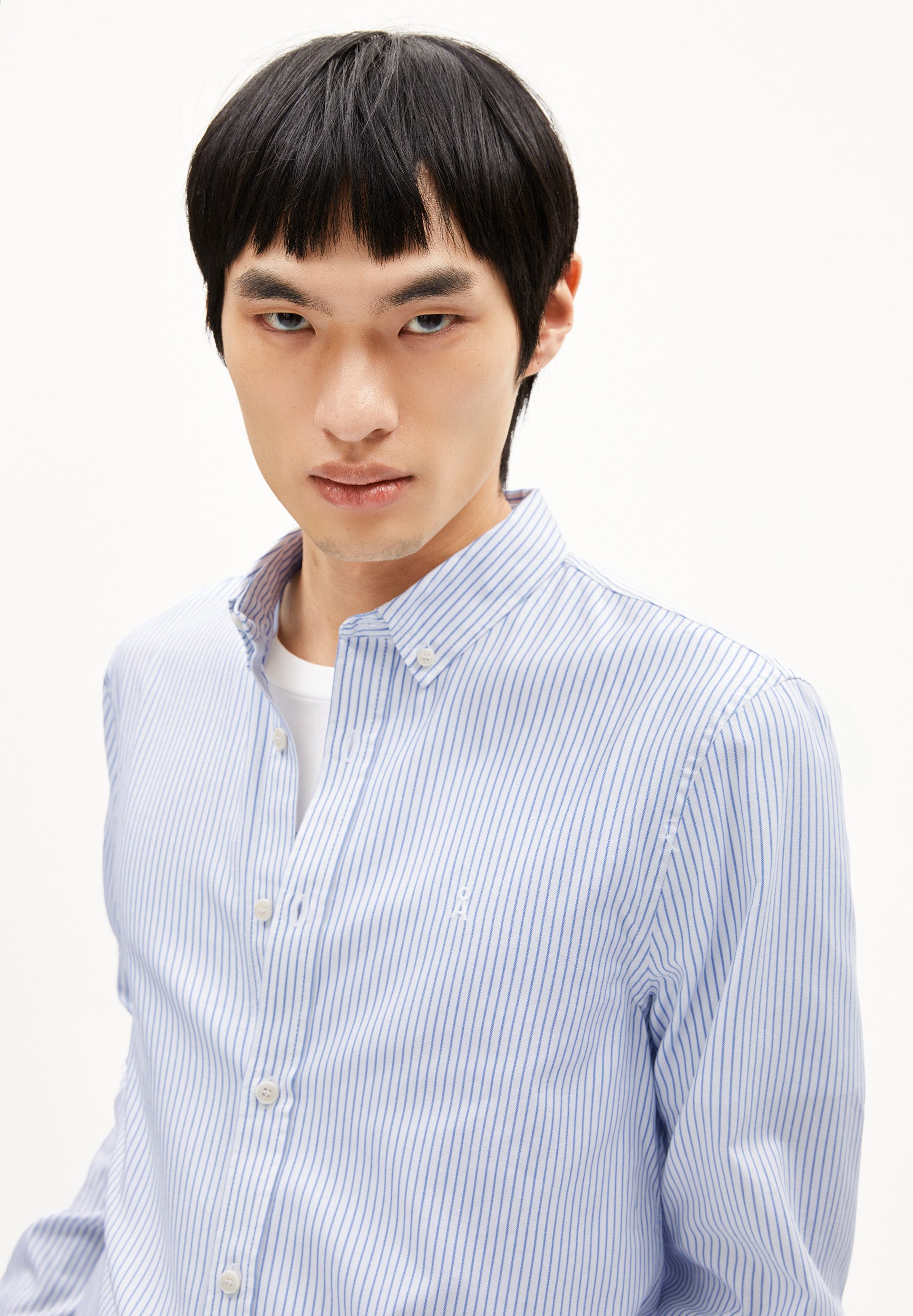 Armedangels Langarmhemd QUAASA STRIPE Hemd aus Bio-Baumwolle (1-tlg., Regular Fit) Regular Fit