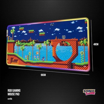 empireposter Gaming Mauspad XXL Mousepad LED Sonic- 80x35 cm Schreibtischunterlage Licht