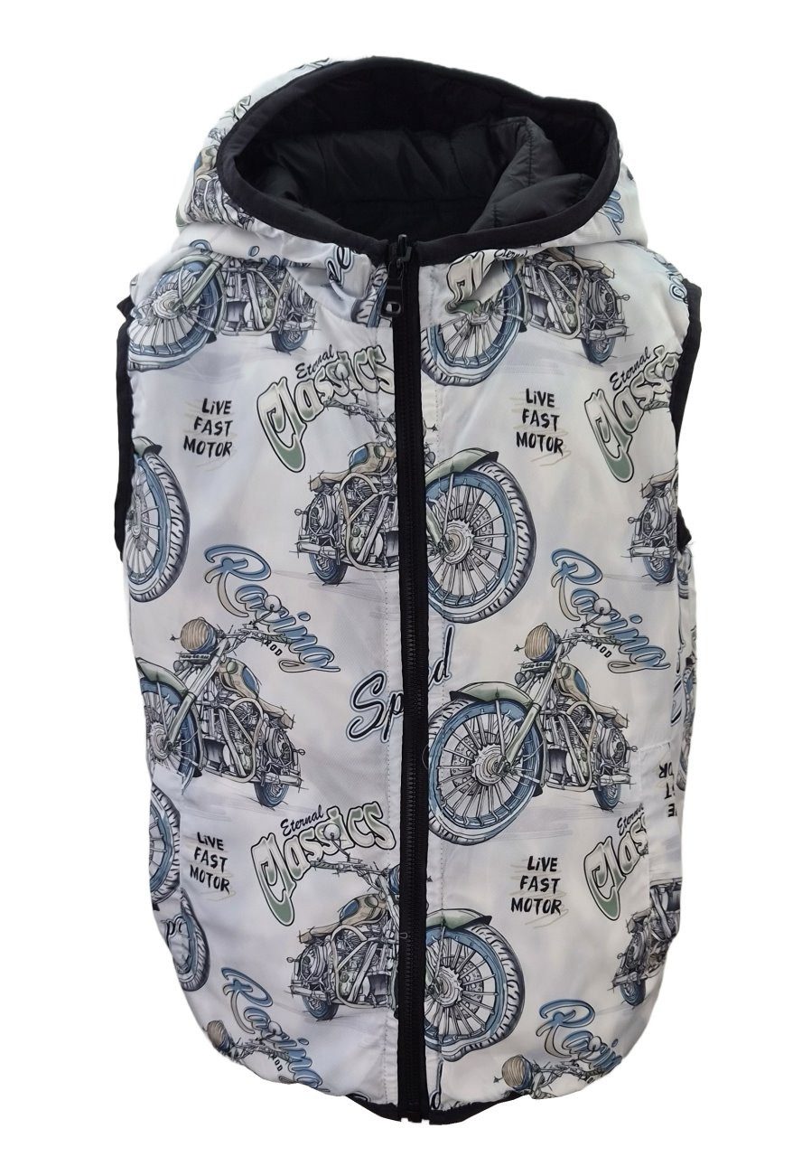 Fashion Boy Steppweste Wendbare Jungen Steppweste mit Kapuze JH8476 – Bild 3 von 4