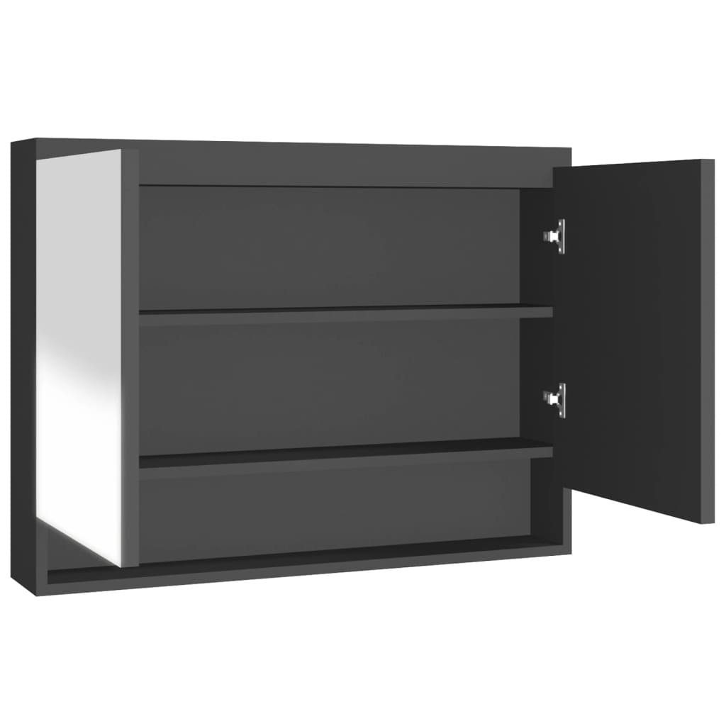 Spiegelschrank cm fürs 80x15x60 Anthrazit (1-St) vidaXL MDF Badezimmerspiegelschrank Bad