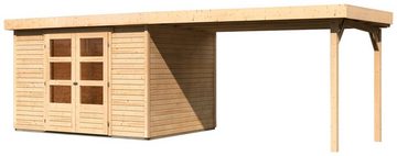 Karibu Gartenhaus "Arnis 5" SET anthrazit mit Anbaudach 2,80 m Breite, BxT: 302x246 cm, (Set), aus hochwertiger nordischer Fichte