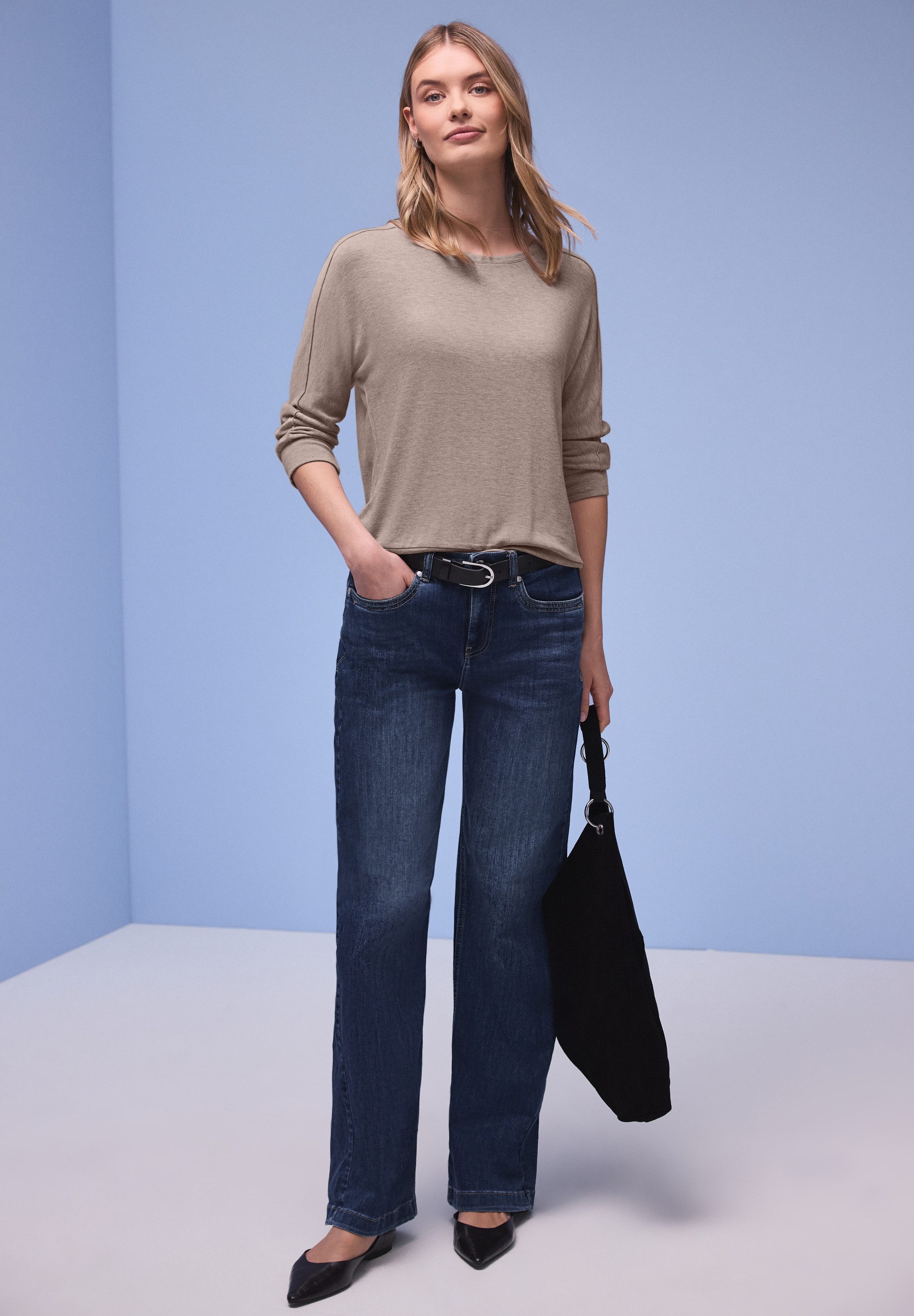 STREET ONE 3/4-Arm-Shirt im Melange-Look – Bild 4 von 5
