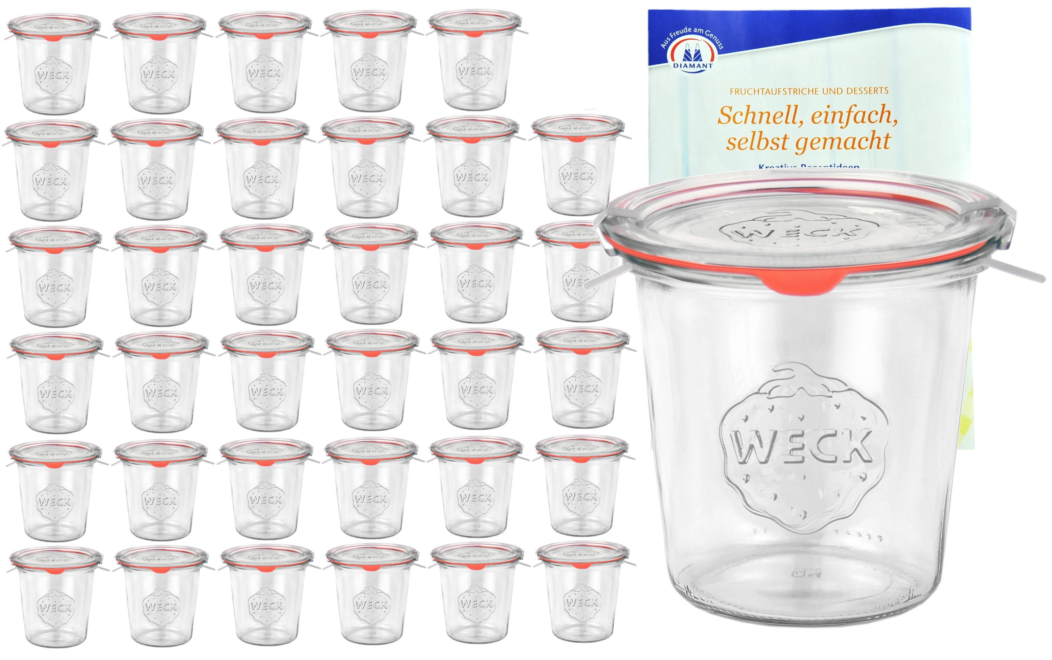 Einmachglas 36er Set Weck Gläser 580ml Sturzgläser Glasdeckel Einkochringe Klammer