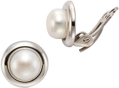 Firetti Paar Ohrclips Schmuck Geschenk Silber 925 Ohrschmuck ohne Ohrlöcher Perle, mit Süßwasserzuchtperle