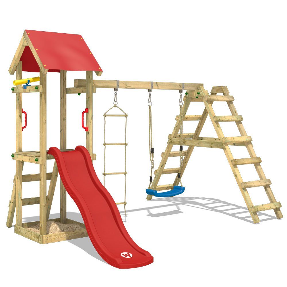 vidaXL Holz Spielturm mit Rutsche Schaukel Leiter Kletterturm Spielhaus Kinder 