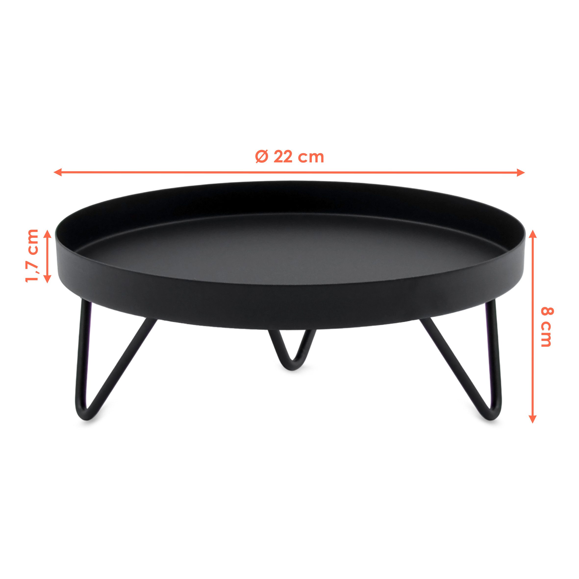 Spetebo Blumenhocker Blumenständer Metall schwarz rund - Ø 22 cm (Anzahl, 1 günstig online kaufen