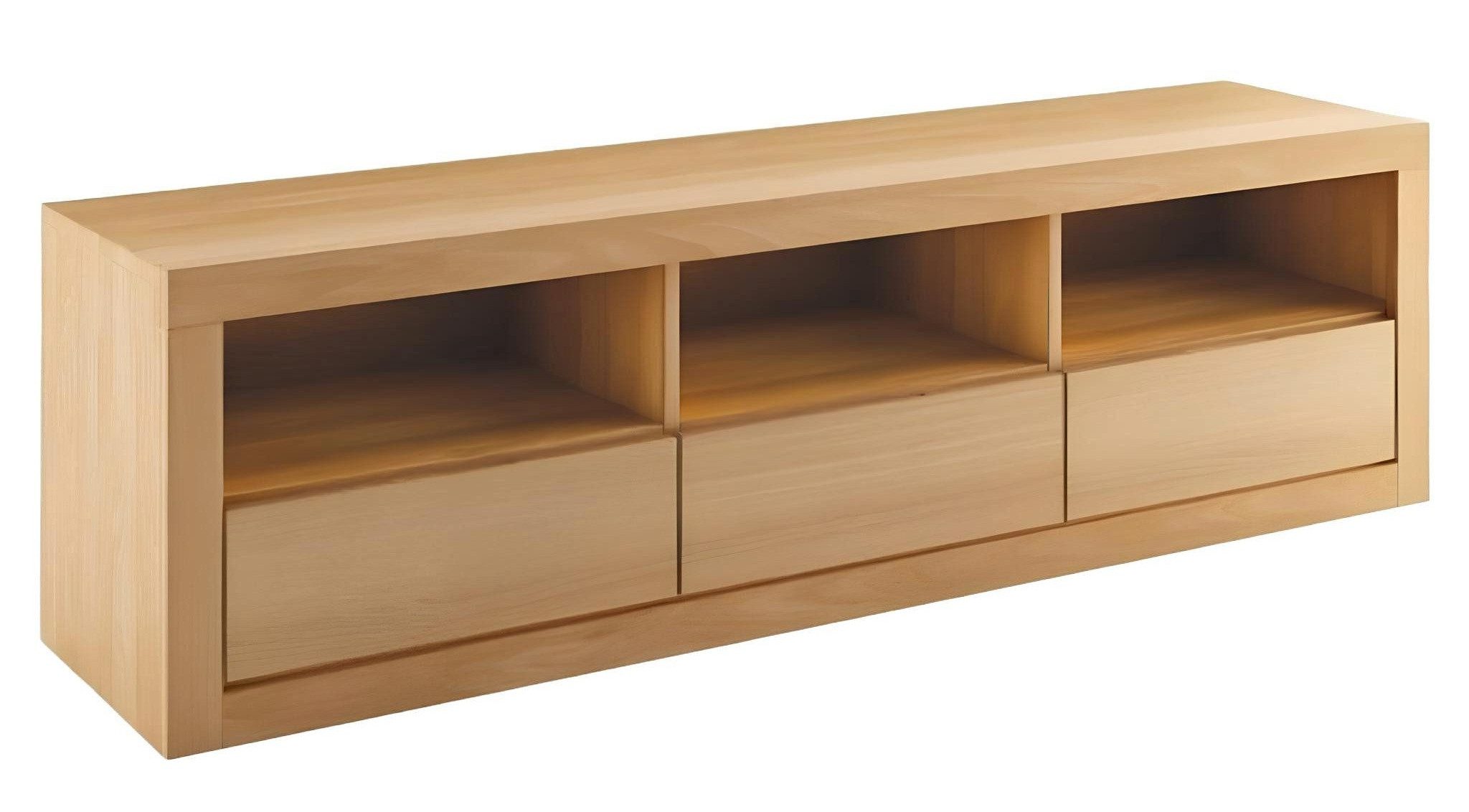 Lowboard Echtholz TV-Lowboard handgefertigt mit Stauraum für Wohnzimmer