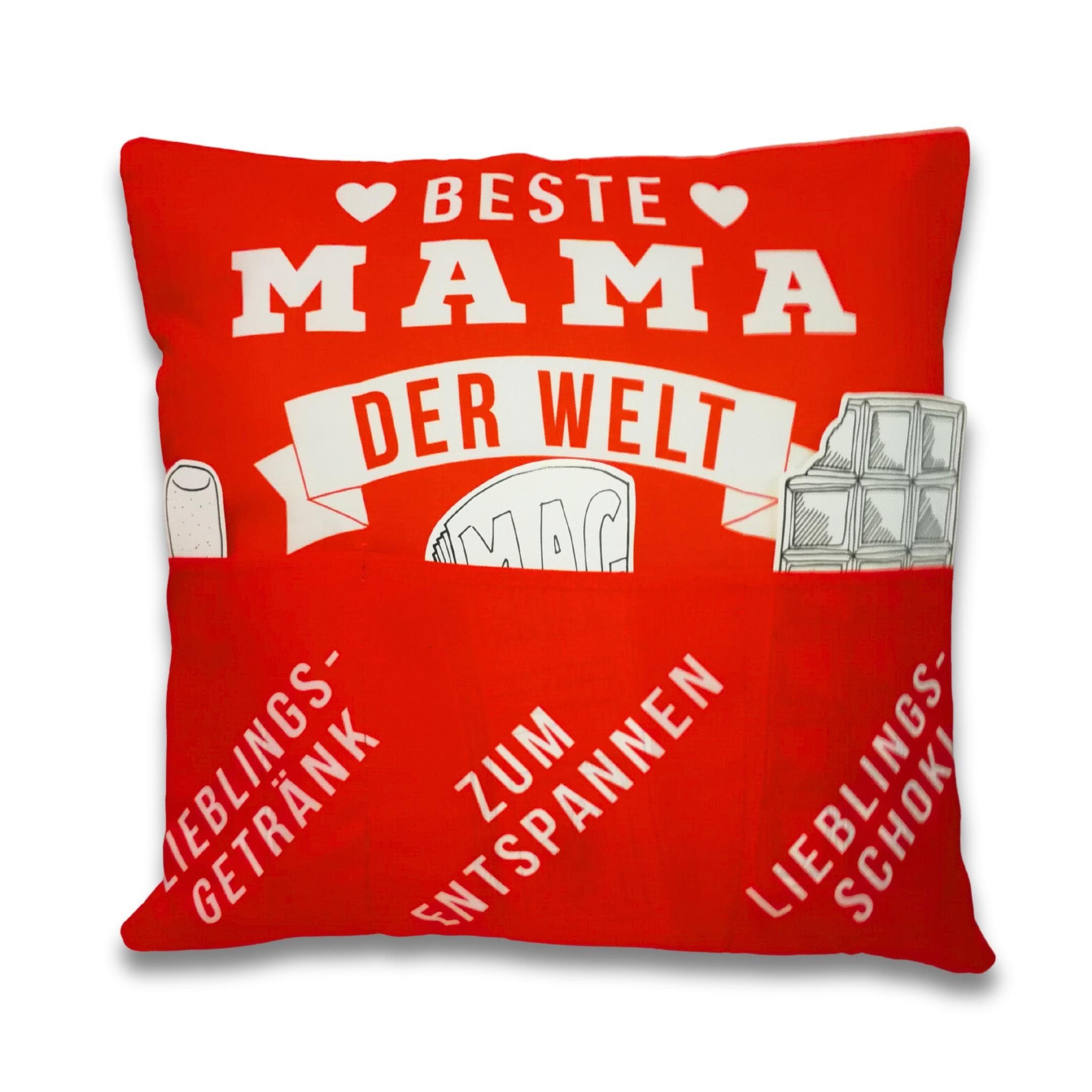 Bada Bing Dekokissen Beste Mama Kissen mit 3 Taschen zum befüllen Geschenk günstig online kaufen