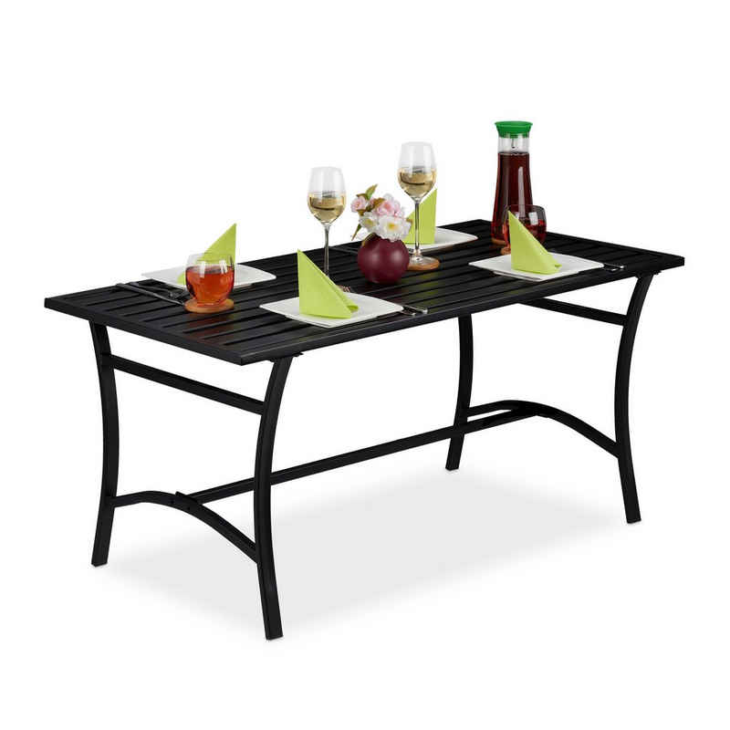 relaxdays Gartentisch »Gartentisch rechteckig schwarz«