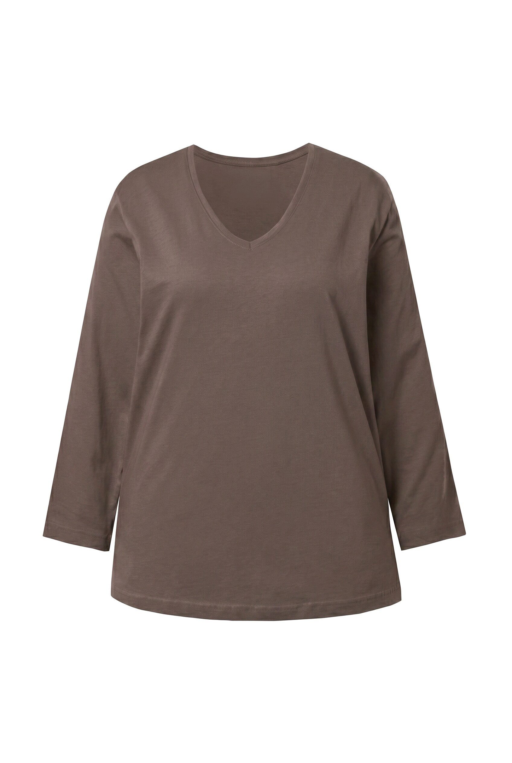 Ulla Popken T-Shirt Shirt V-Ausschnitt Relaxed Langarm – Bild 2 von 4