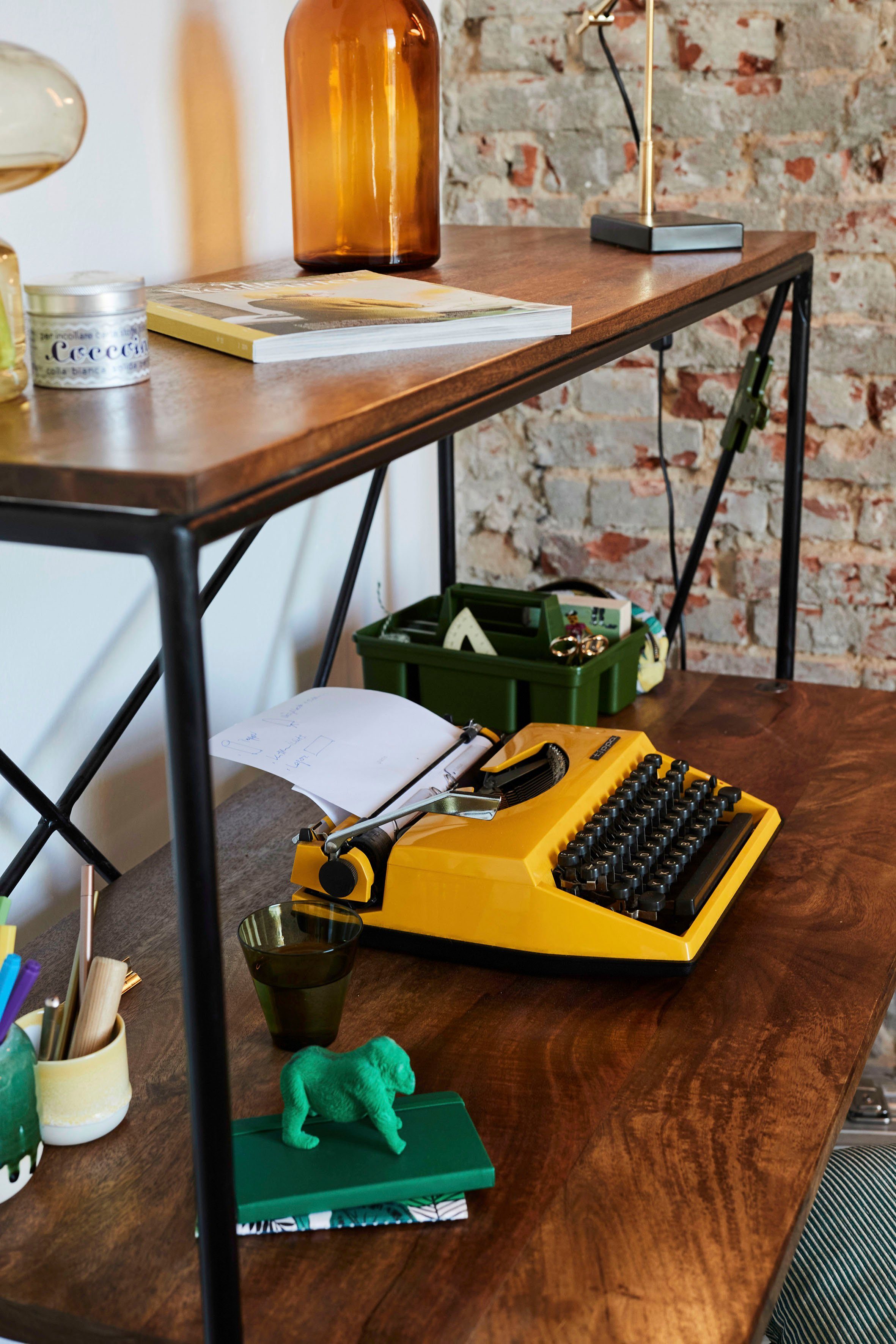 TOM TAILOR HOME Sekretär T-NEST SHELF OFFICE LOW, mittelhohes, offenes Sekretärregal, aus Mangoholz und Metall