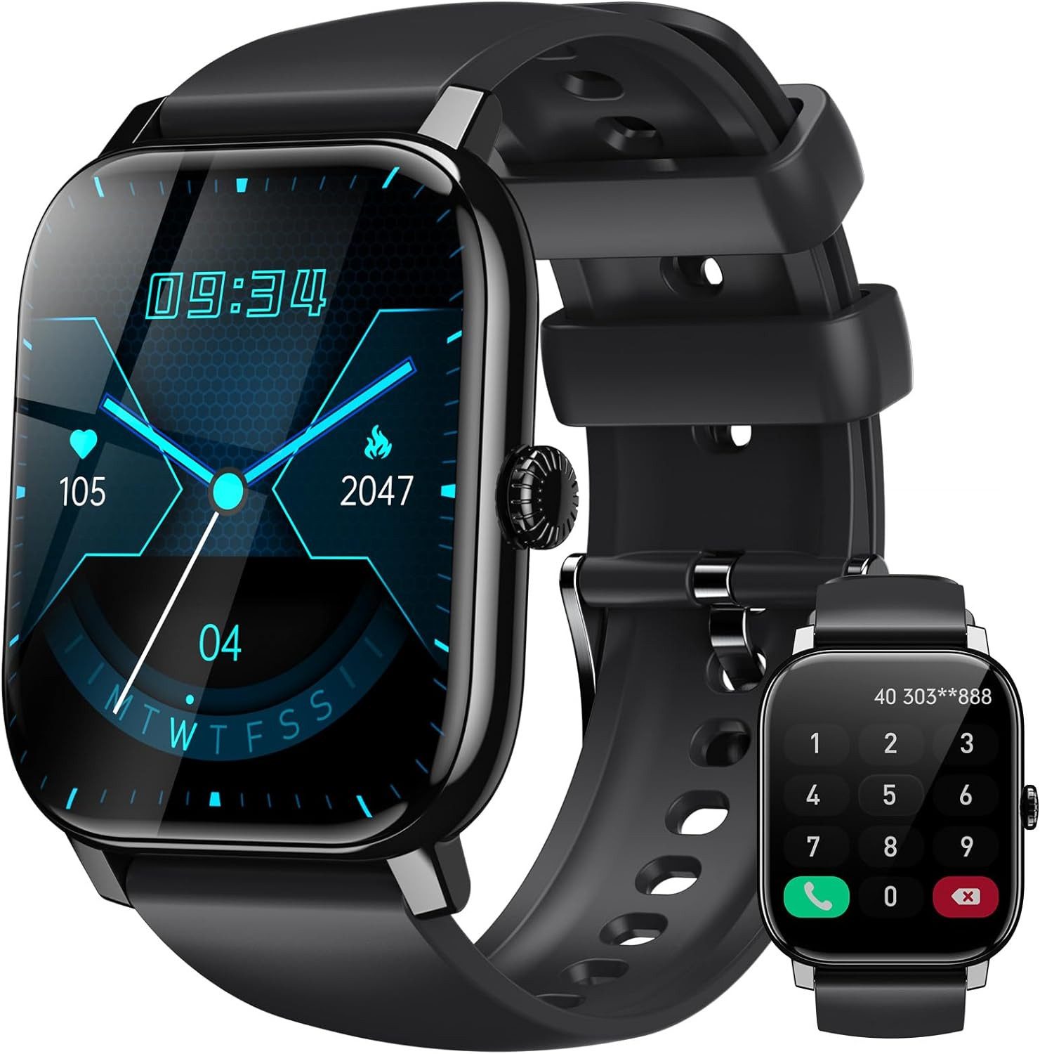Herren's Telefonfunktion Fitness-Tracker IP68 Wasserdicht Smartwatch