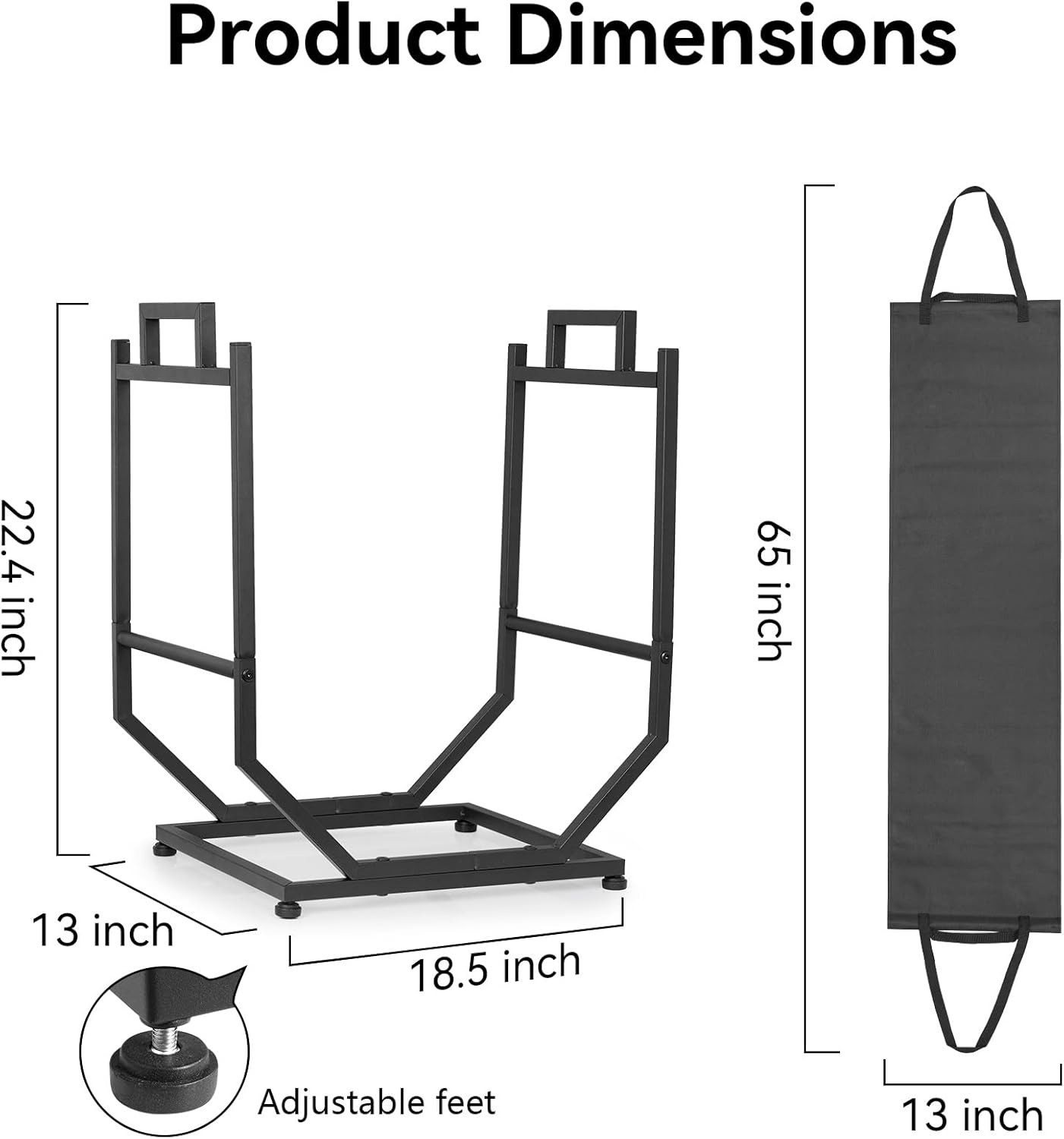 GarveeMore Kaminholzregal U-förmig mit stabilem Sockel & Griffen, BxTxH:33x günstig online kaufen