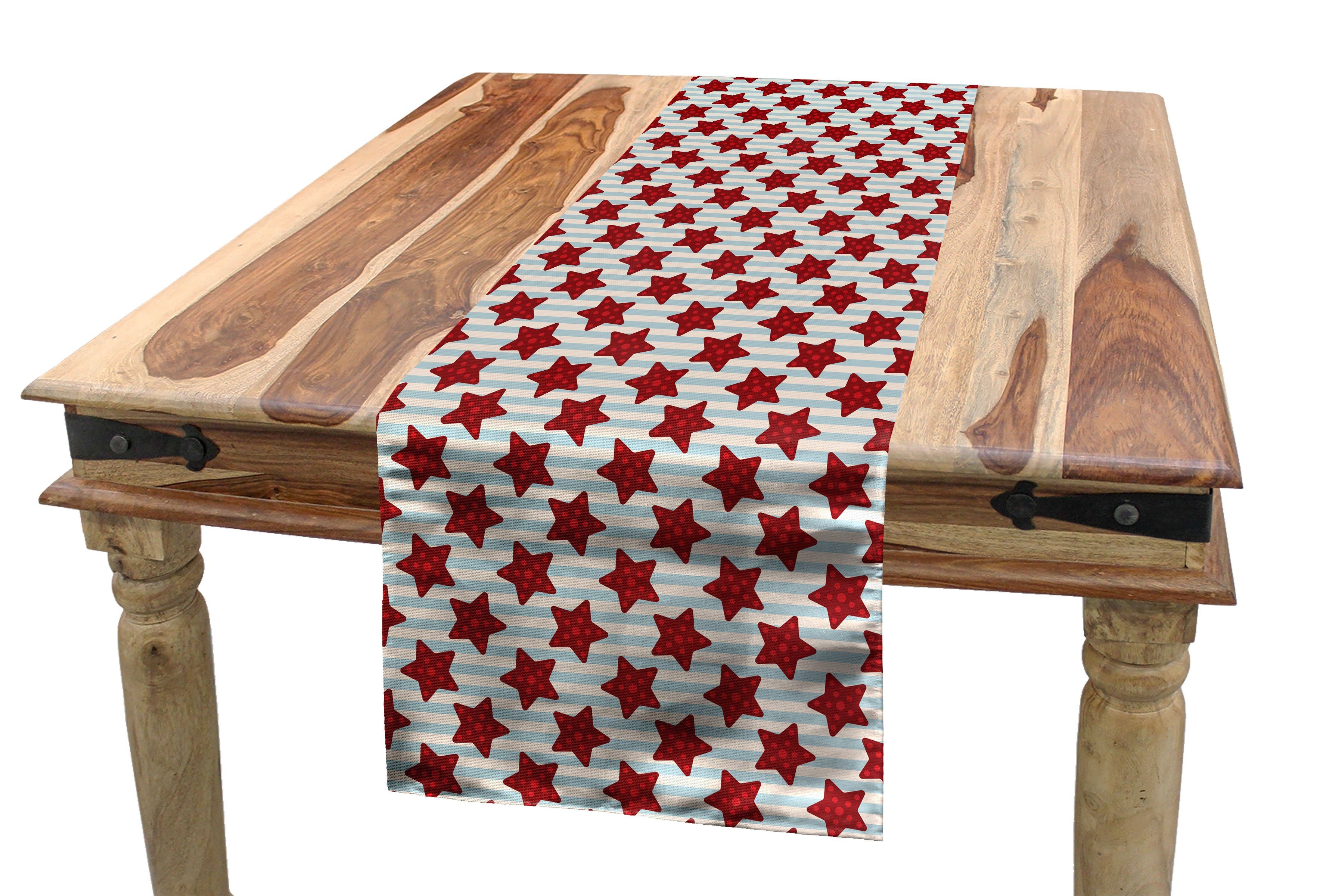 Abakuhaus inspiriert Sterne Stripes Esszimmer Marine Rechteckiger Küche Tischläufer Tischläufer, Dekorativer