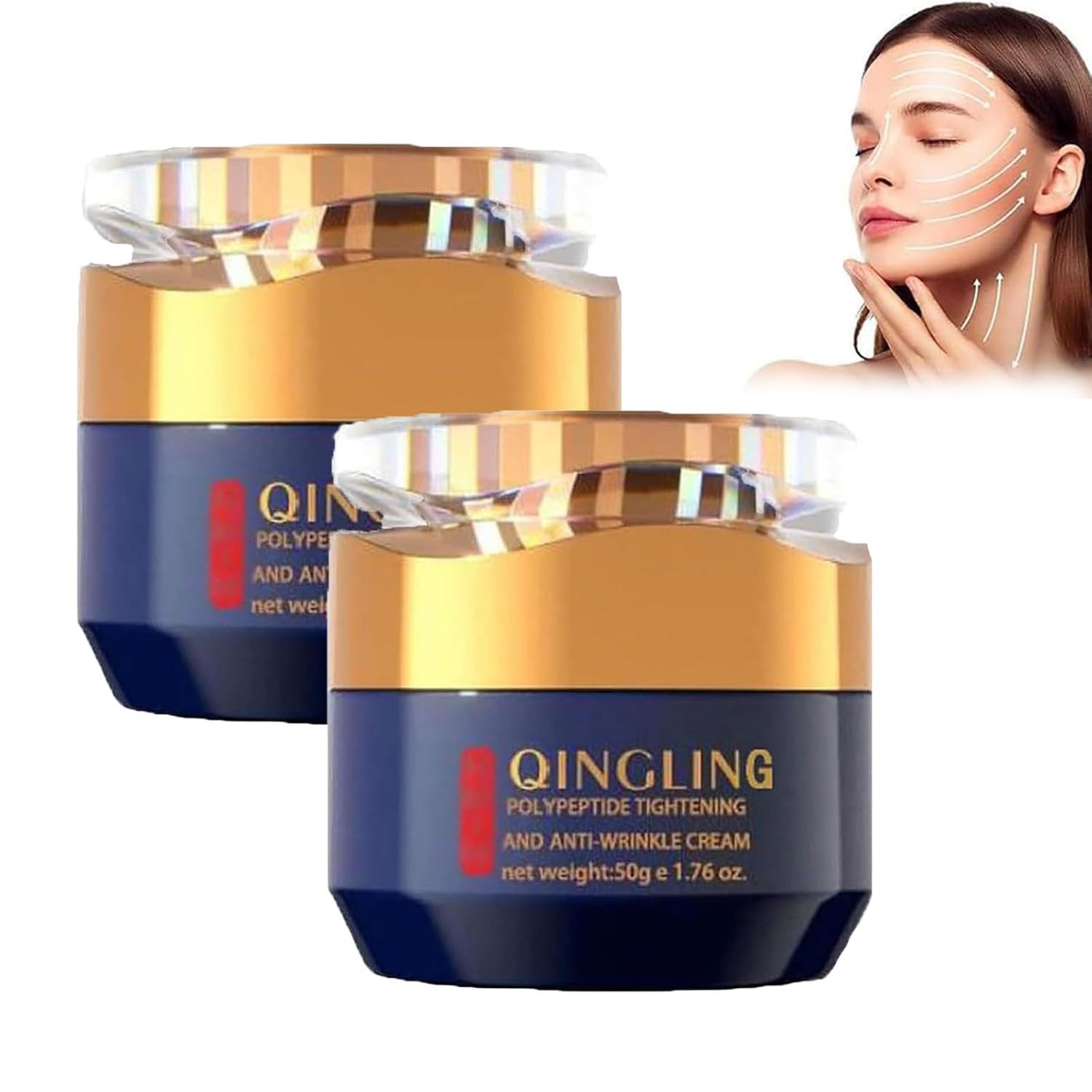 Qingling Gesichtspflege Polypeptide Tightening Creme gegen Falten Anti-Aging & Niacinamide KOREAN SKIN-CARE, Hypoallergen & Parabenfrei Ohne Duft Für alle Hauttypen geeignet
