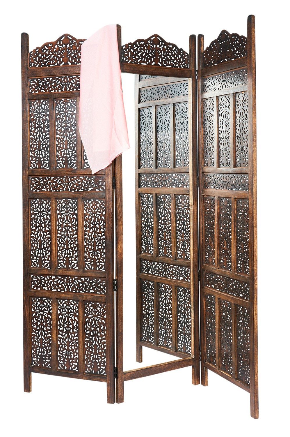 Marrakesch Orient & Mediterran Interior Paravent Holz Spiegel Paravent Raumtrenner Orientalisch Elroi (1 St), Handarbeit
