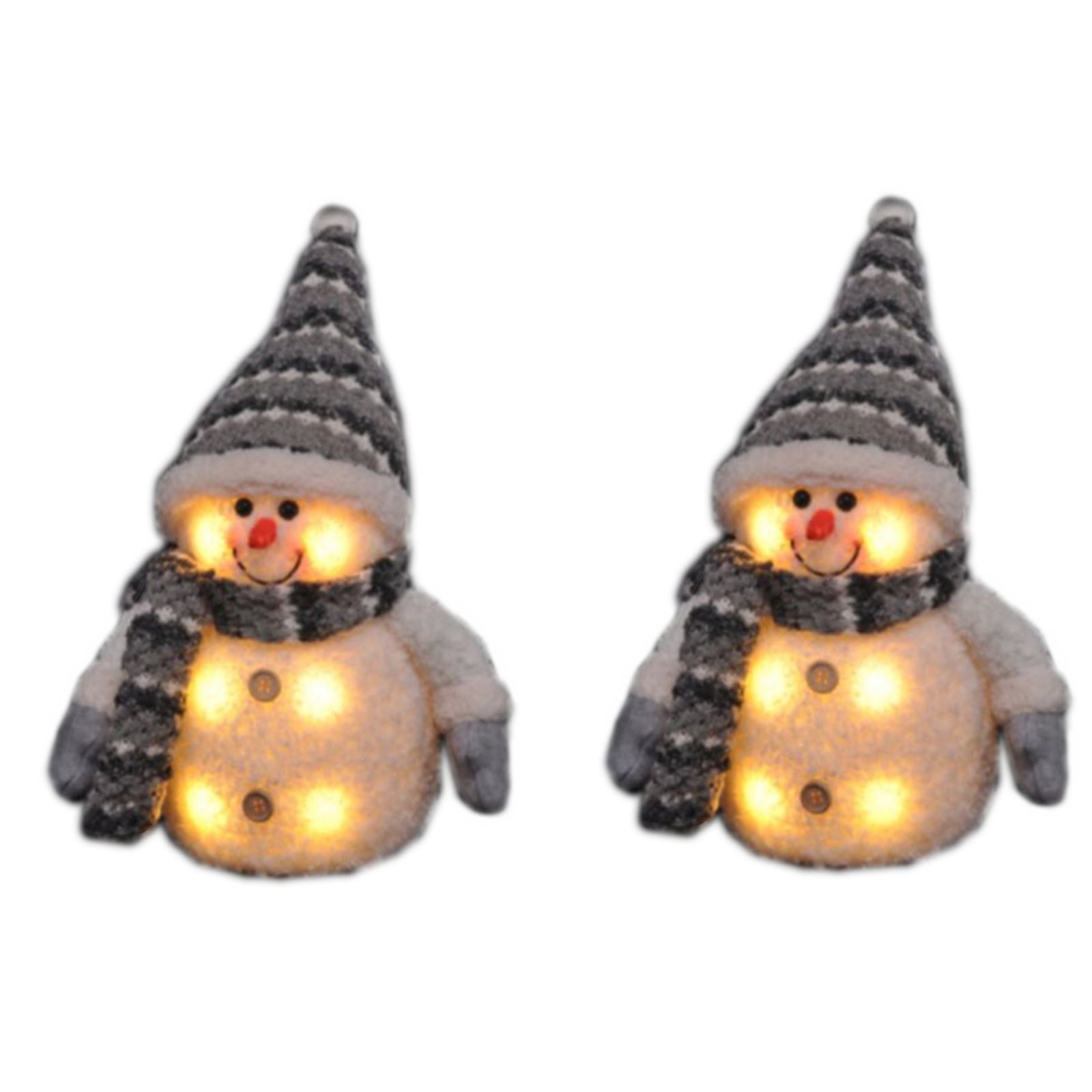 Gravidus Schneemann 2er Set Dekofigur Schneemann LED Beleuchtung
