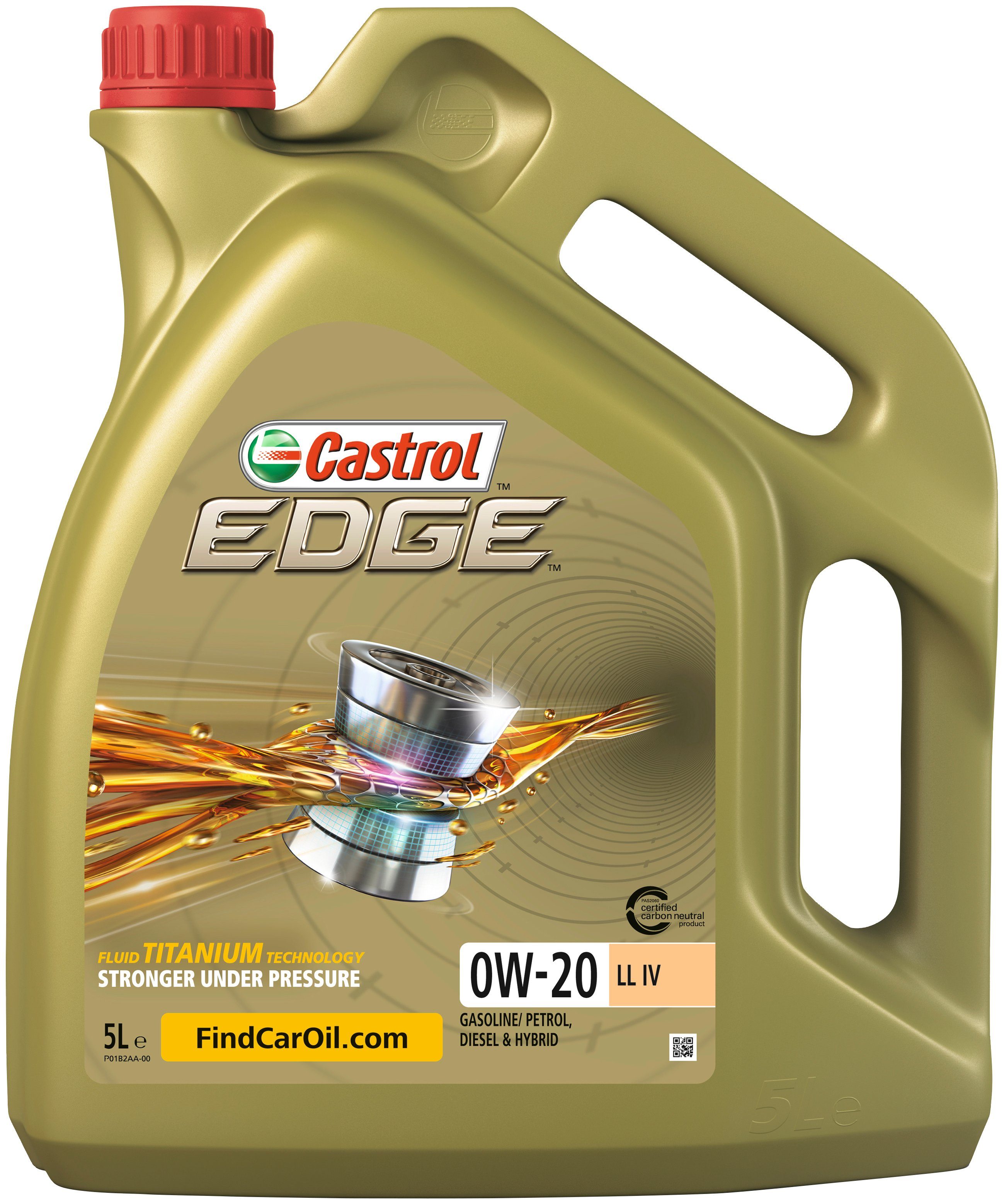 Castrol Motoröl EDGE 0W-20 LL IV, 5 Liter, für PKW