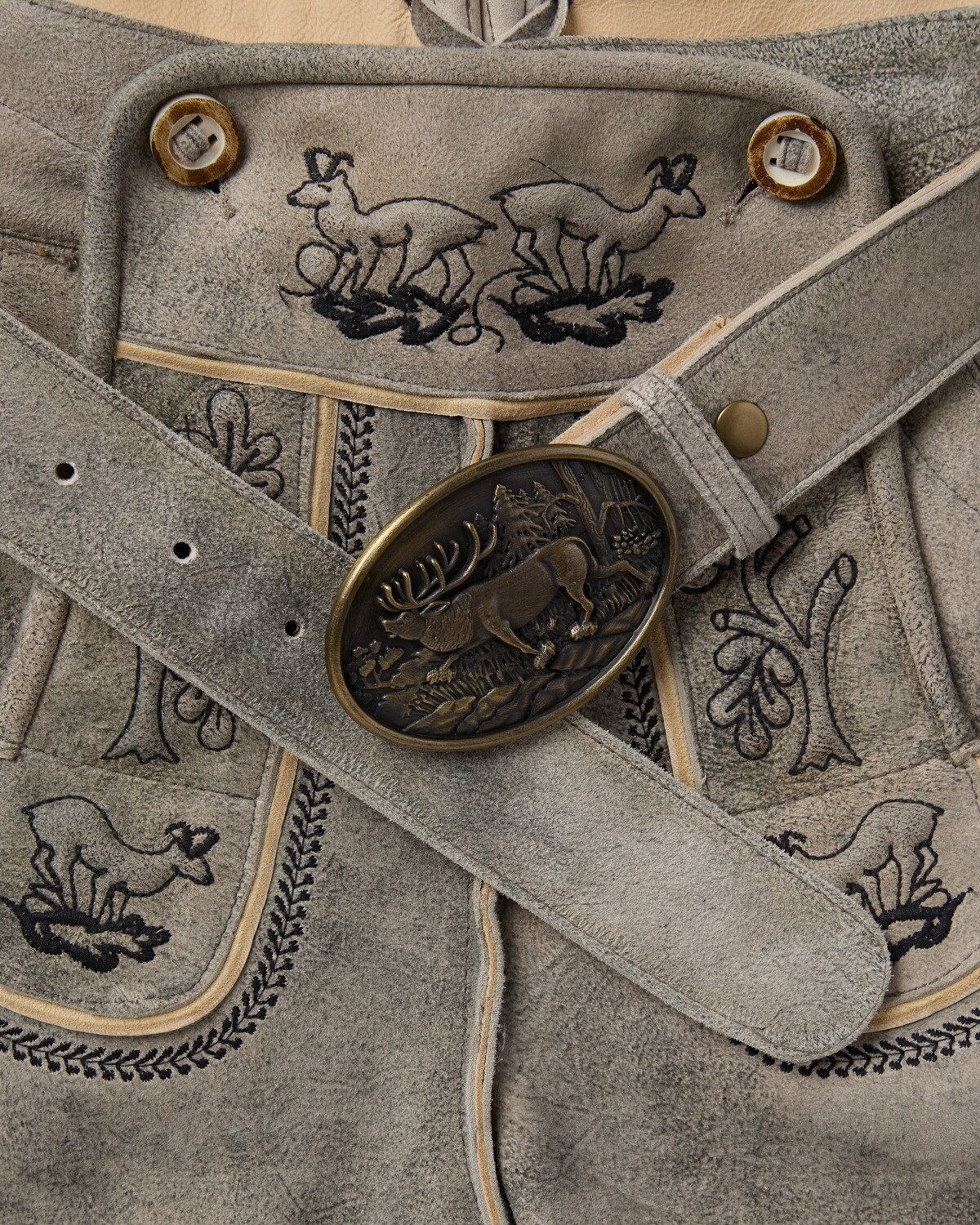 Reitmayer Trachtenlederhose Kurze Lederhose mit Gürtel