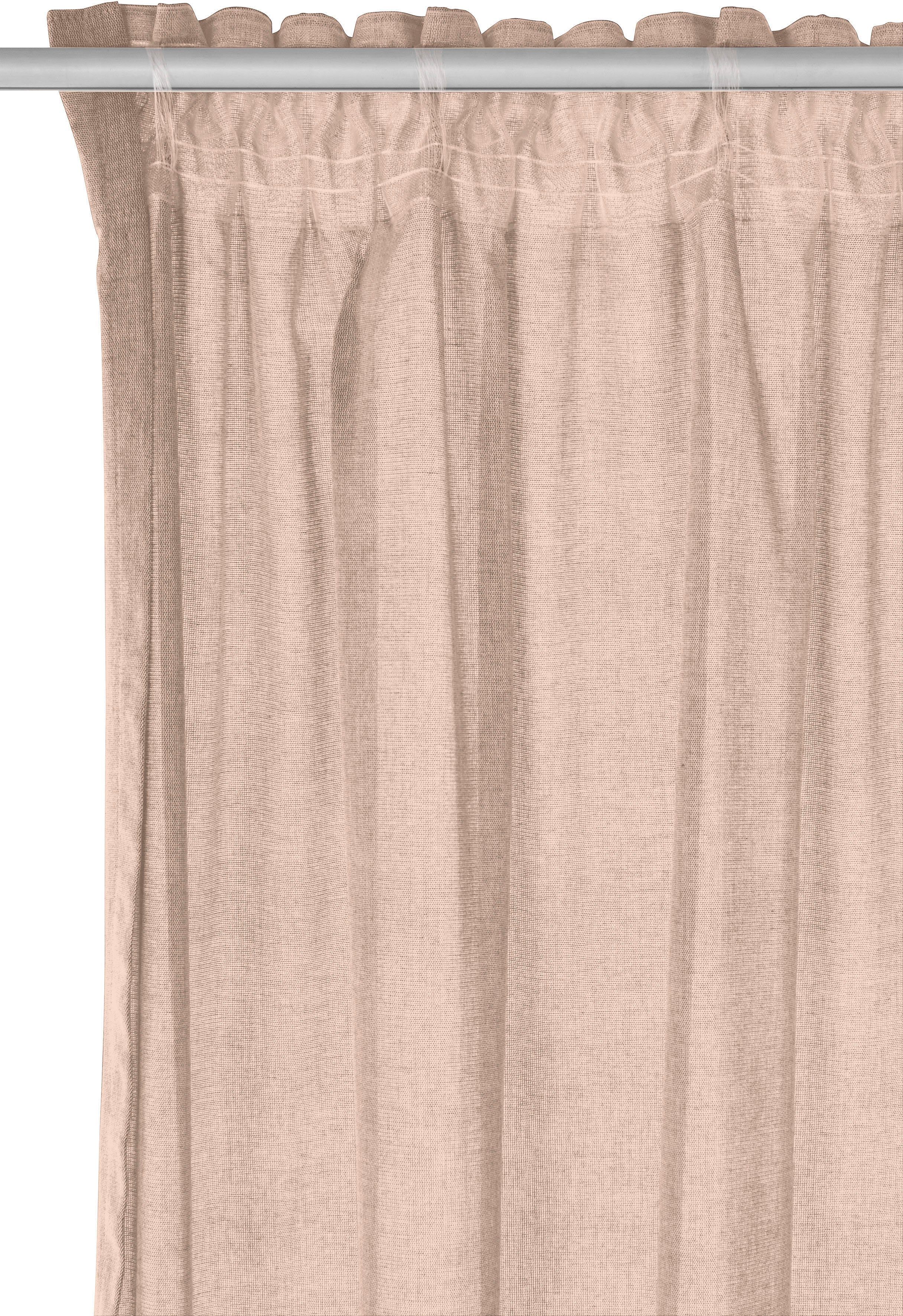 Vorhang Lanea, verschiedene Leinenoptik, LeGer Lena St), Größen Multifunktionsband (1 halbtransparent, Gercke, rosa Schal, by 1 Home