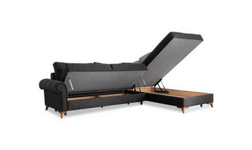 JVmoebel Ecksofa Schwarzes Ecksofa L-Form Couch Wohnzimmer Polster Eckcouch Neu, 2 Teile, Made in Europa
