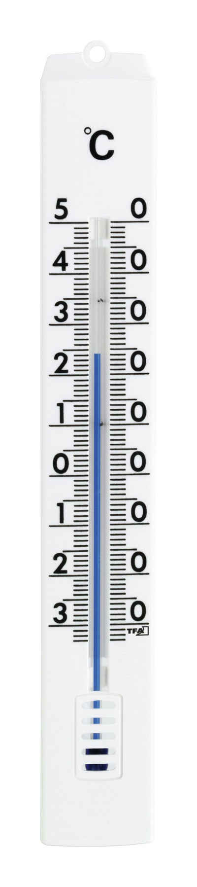 TFA Dostmann Raumthermometer, Innen-Außen Thermometer Kunststoff, weiß