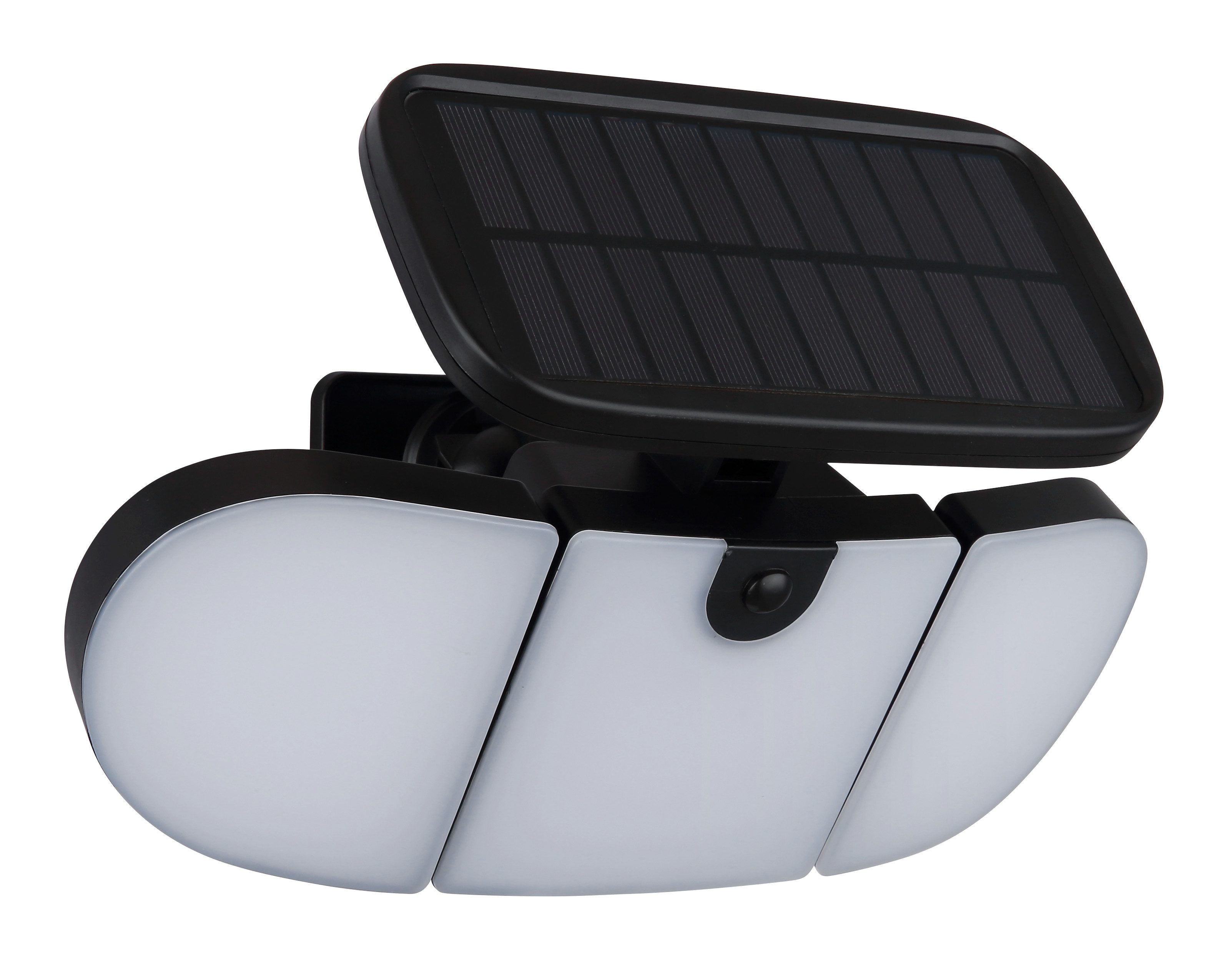 GLOBO LIGHTING LED Solarleuchte SOLARLEUCHTE KUNSTSTOFF SCHWARZ MATT, 1XLED, LED fest integriert, Kaltweiß, Solar Garten Terrasse Außenbeleuchtung Funktionsleuchte Außenbereich