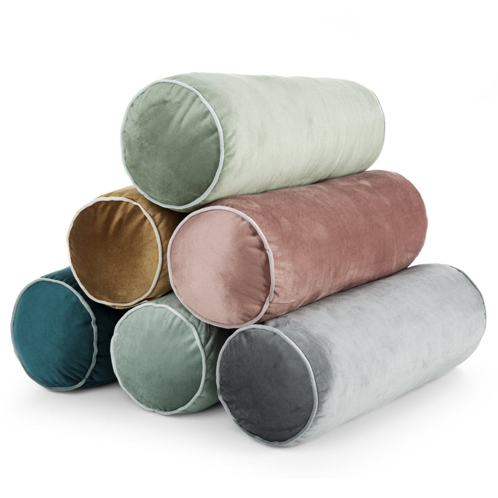 Eurofirany Kopfkissen NACKENROLLE AUS SAMT, Kissenrolle, Dekokissen, Sofaki günstig online kaufen