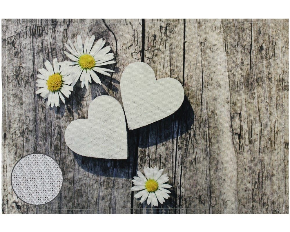 matches21 HOME & HOBBY Platzset Tischsets Textil CLOTH Gänseblumen Herzen 2 günstig online kaufen