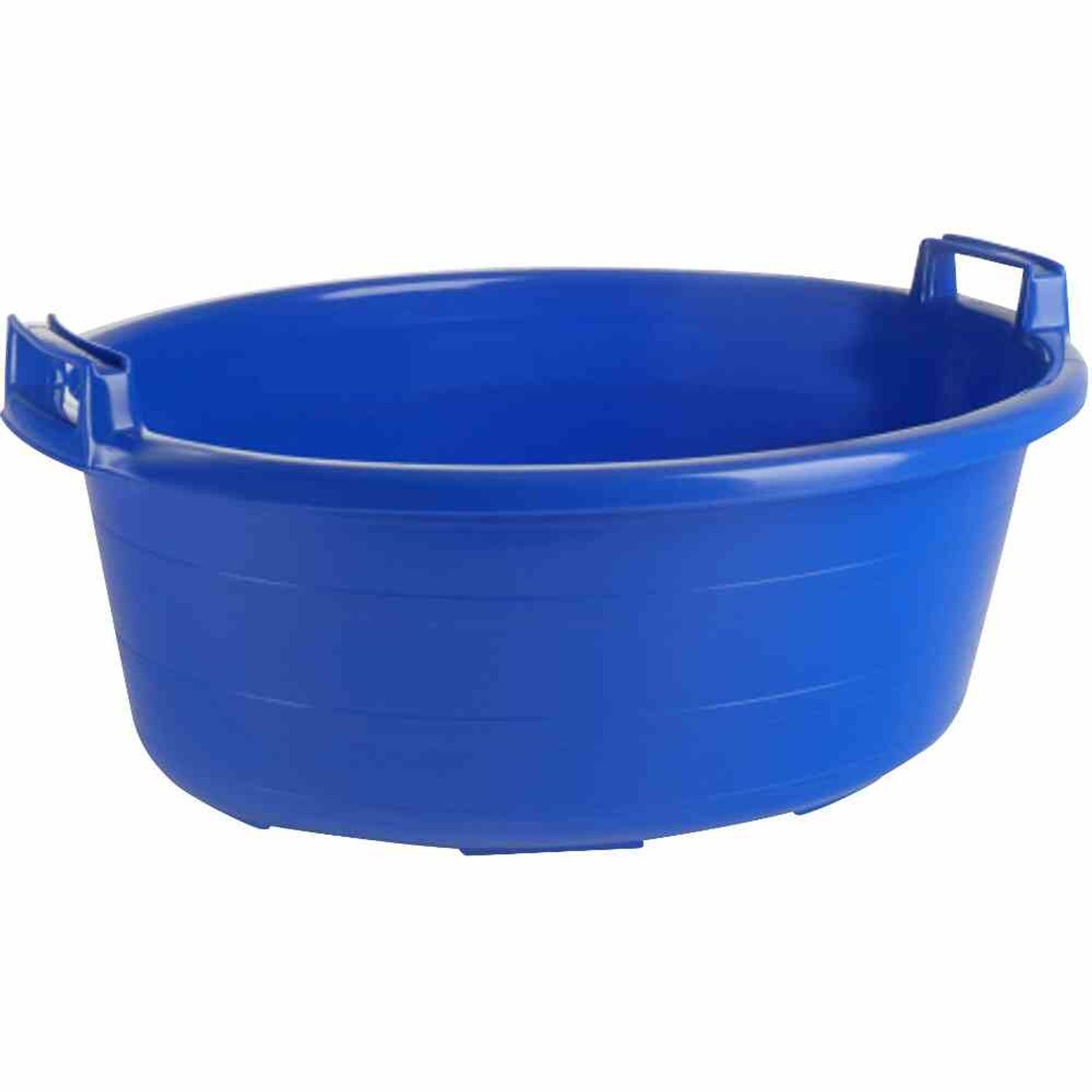 Lockweiler Wäschekorb Wanne oval 65 cm/40 l blau hochstehende Griffe | Wäschekörbe