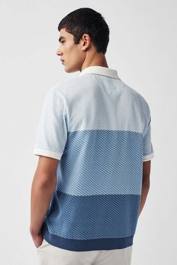 Next Poloshirt Strukturiertes Polo-Shirt mit Blockfarben (1-tlg)