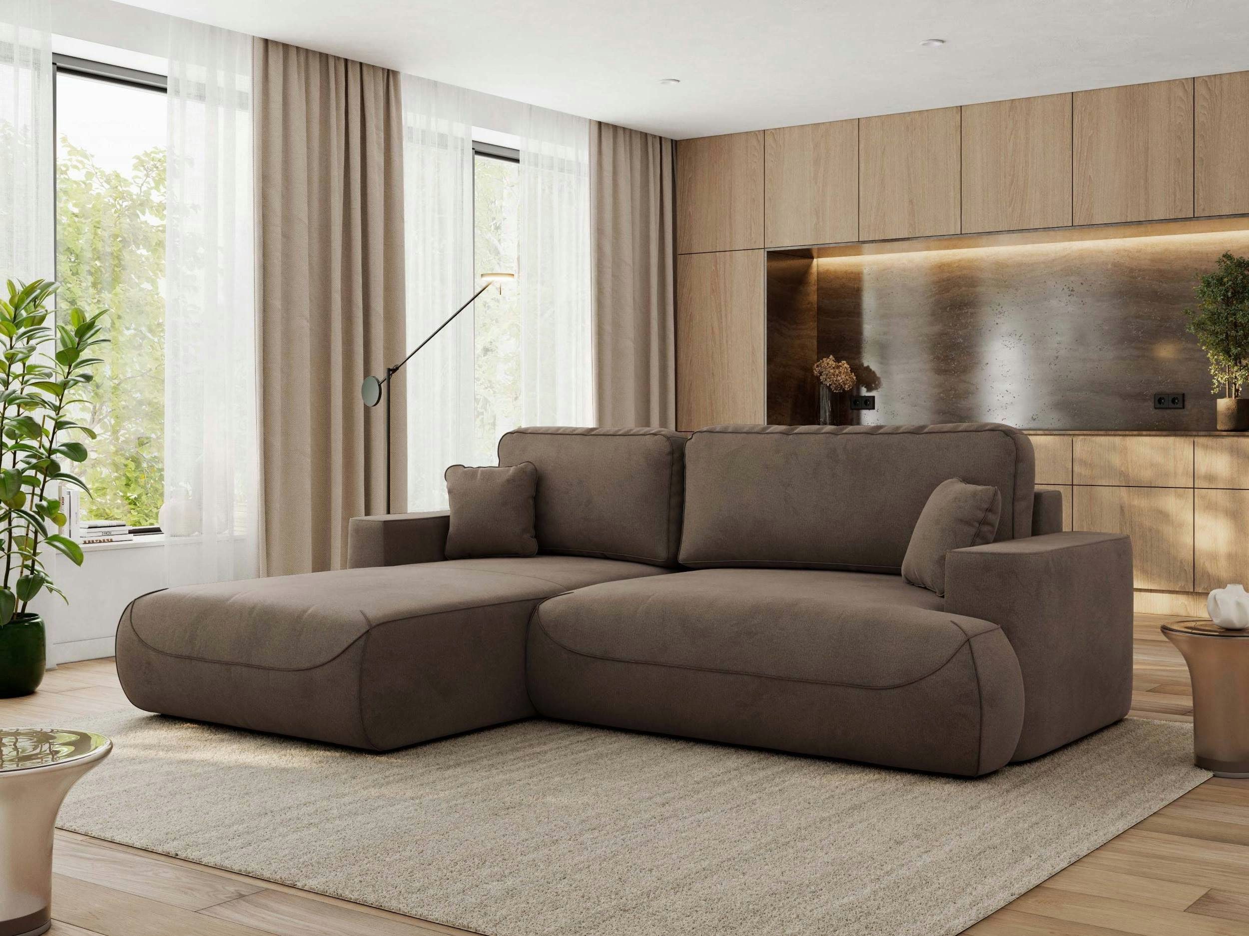 MKS MÖBEL Ecksofa OVO L, Set, mit Schlaffunktion und Bettkasten, DL-Automat, rechts/links wählbar, HR-Schaum & Wellenfedern