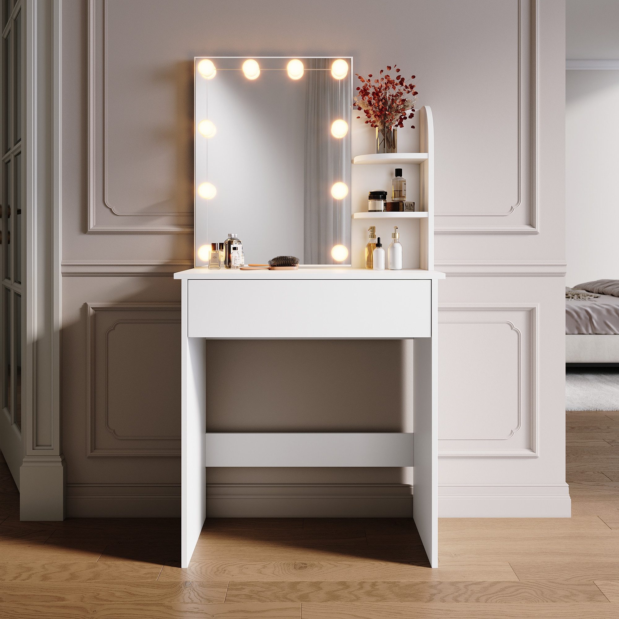 SONNI Schminktisch Schminktisch klein Erhältlich mit Beleuchtung,Schwarze/w günstig online kaufen