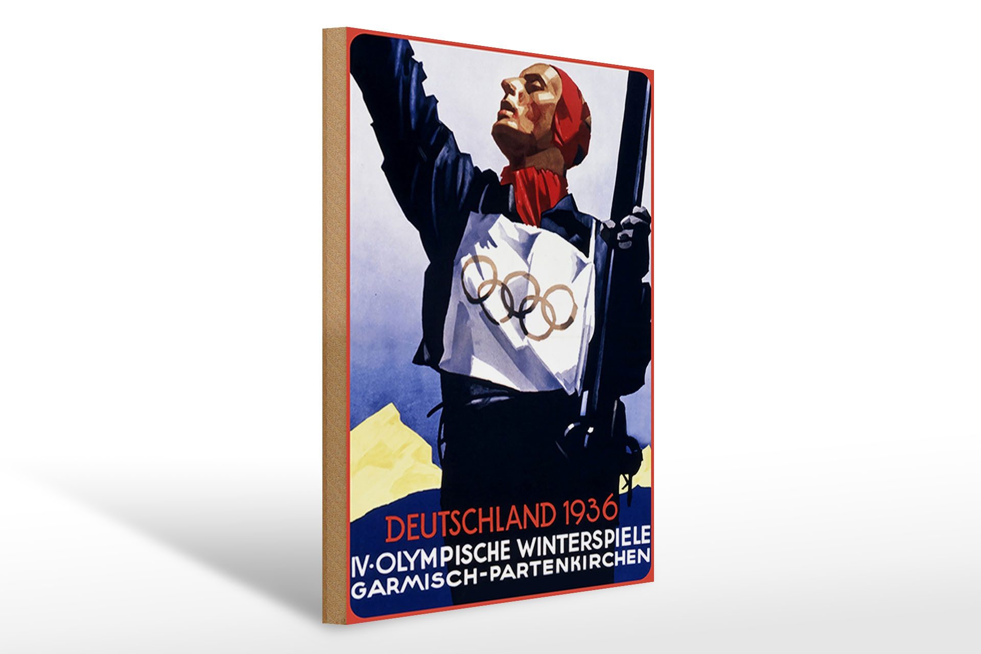 Holzbild Spruch 30x40cm Olympische Winterspiele 1936