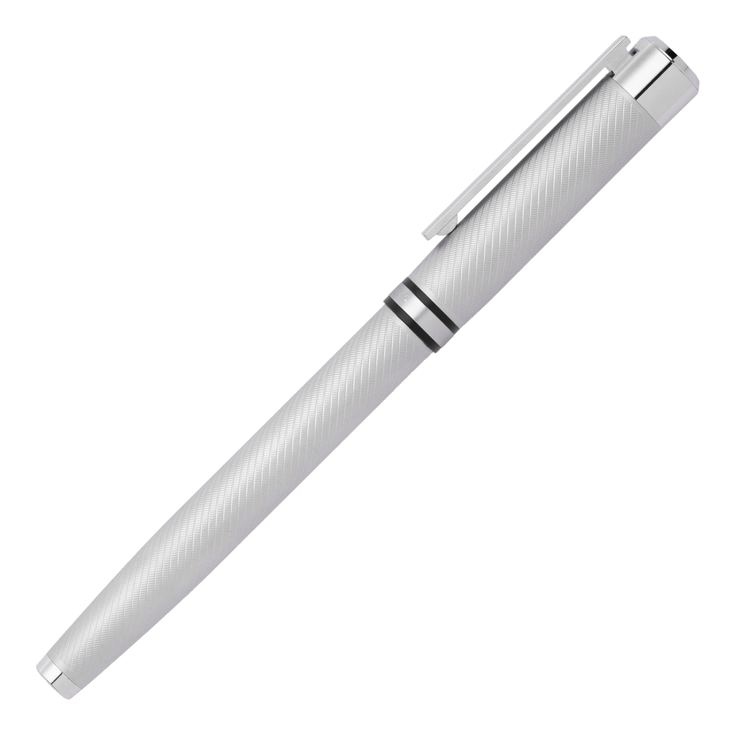 BOSS Füllfederhalter Hugo Boss Set) (kein Metall, Fountain Füllfederhalter Silber Pen Filament Chrome