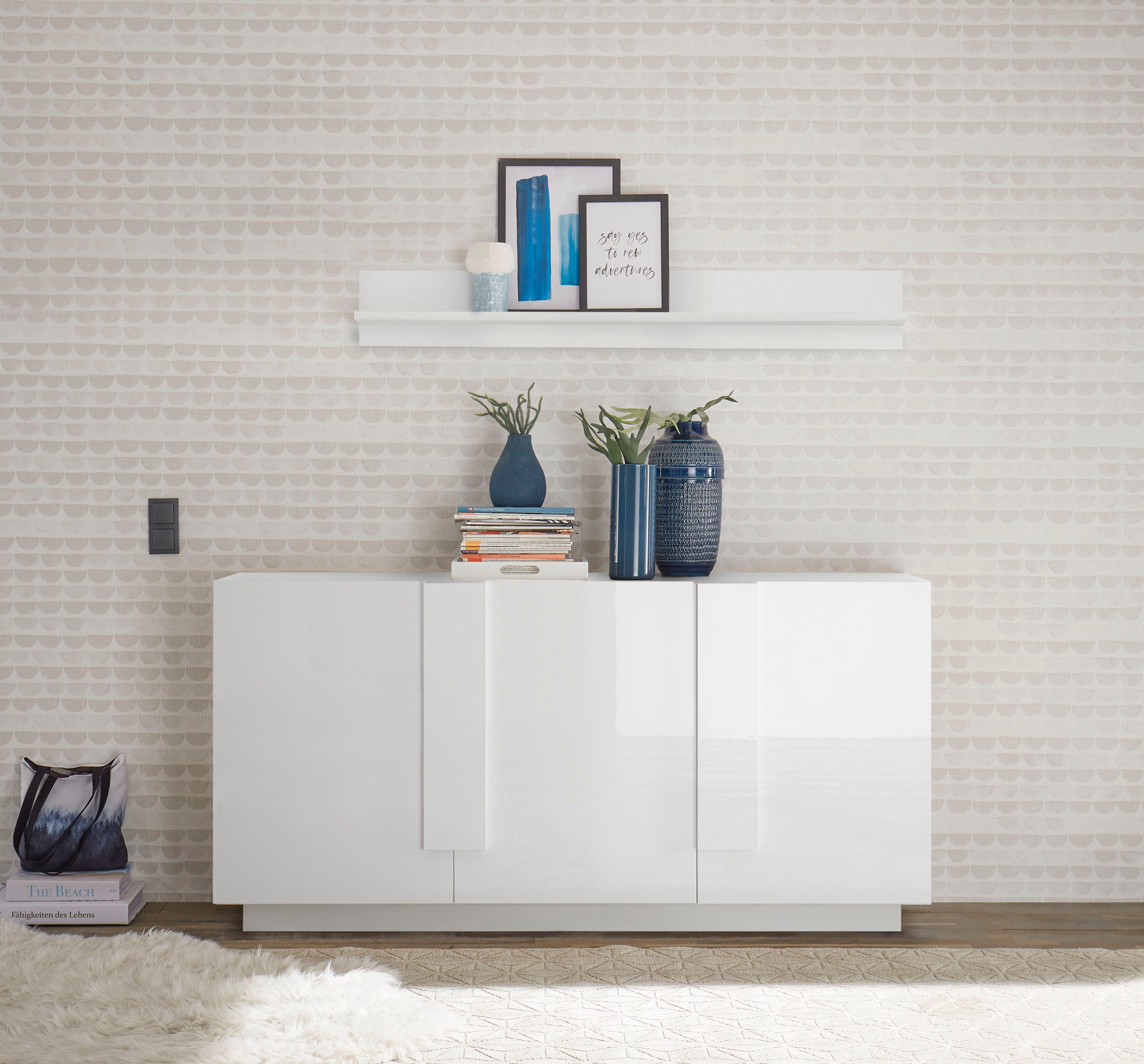 Home affaire Sideboard Jupiter, Breite 181 cm, Kommode 3 Türen - Soft Closing, Anrichte, moderne Griffblende, FSC®, cleveres Stauraumkonzept