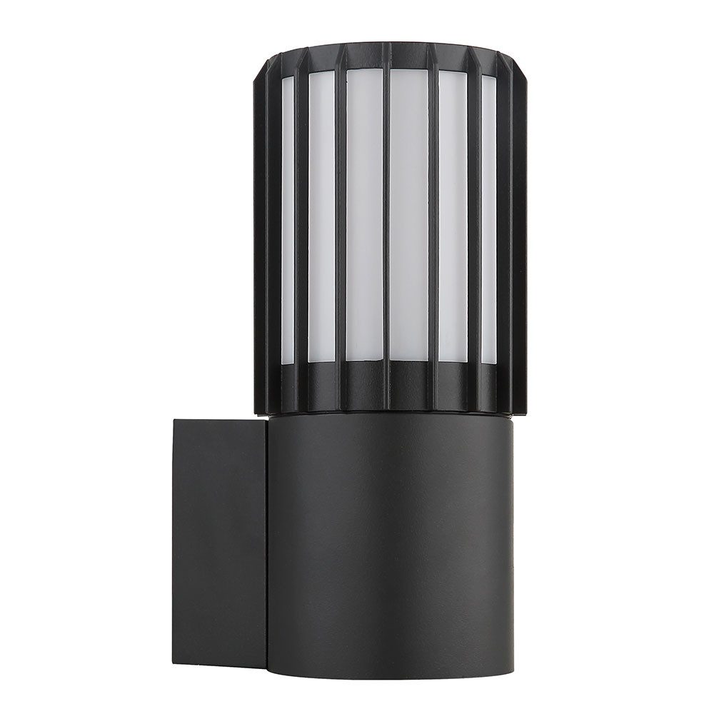GLOBO LIGHTING LED Außen-Wandleuchte, Leuchtmittel inklusive, Warmweiß, LED Außen-Wandleuchte Aluminium Anthrazit Gitteroptik IP54 H 20 cm