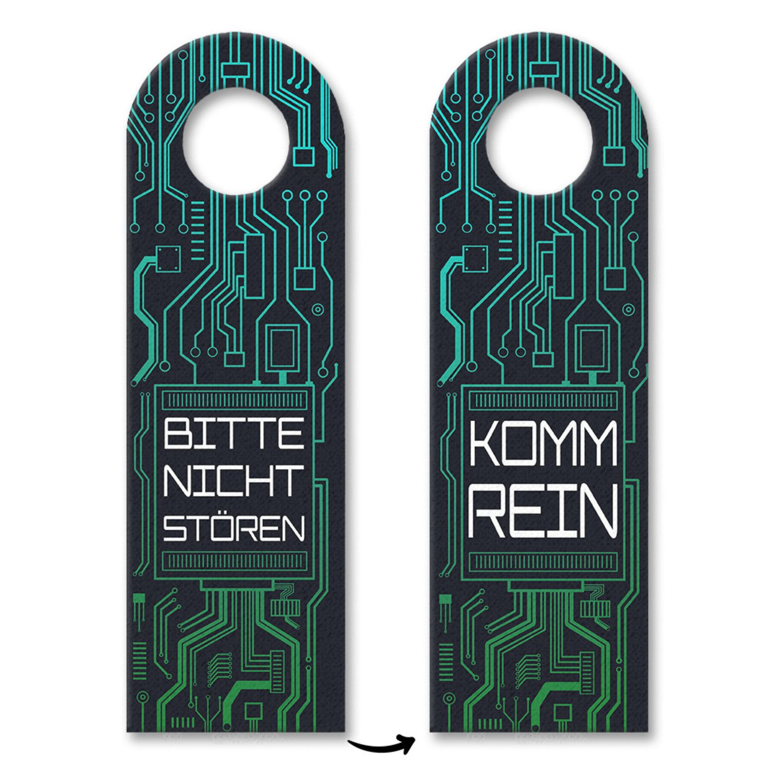 Dekohänger Bitte nicht stören oder Komm rein Türhänger 10er Set in Leiterplatten
