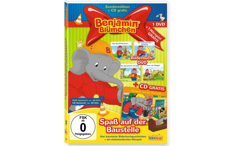 Kiddinx DVD Benjamin Blümchen: Spaß auf der Baustelle (Bilderbuch-DVD)