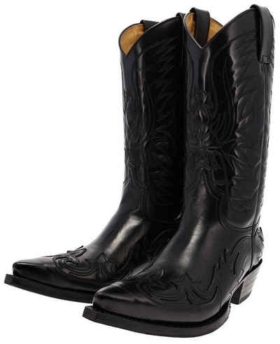 Sendra Boots CUERVO 3241 Schwarz Cowboystiefel Rahmengenähter Herren Cowboystiefel