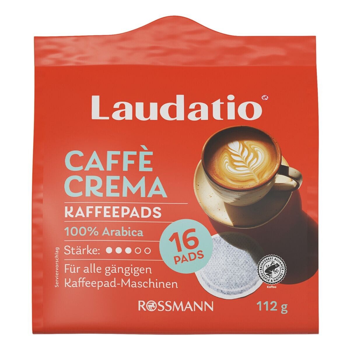 LAUDATIO Kaffee Caffè Crema, 16 Kaffeepads