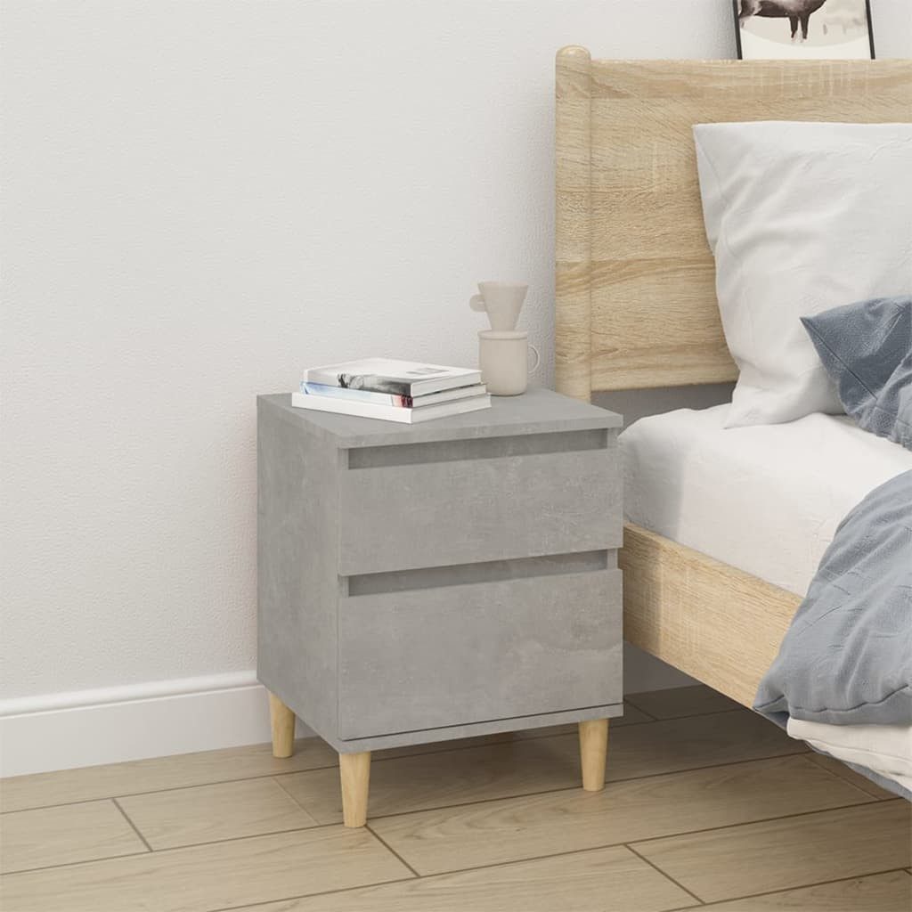 furnicato Nachttisch Trendiger 40x35x50 cm in Betongrau aus Holzwerkstoff und (1-St), Feuchtigkeitsbeständiger Beistelltisch mit Ablage und Stauraum