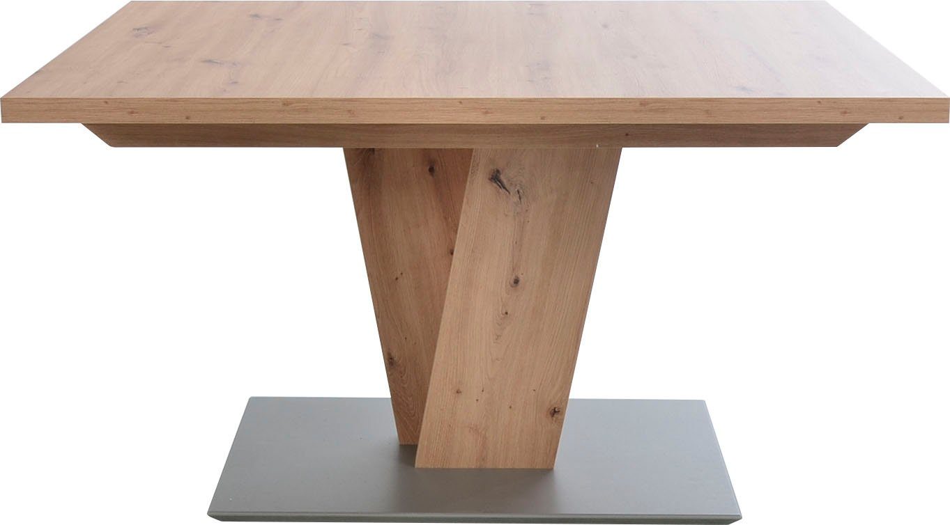 K+W Komfort & Wohnen Esstisch Giacomo II Ausziehtisch, Artisan Eiche Nachbildung, mit Schiebe-Ansteckplatte, Bodenplatte MDF