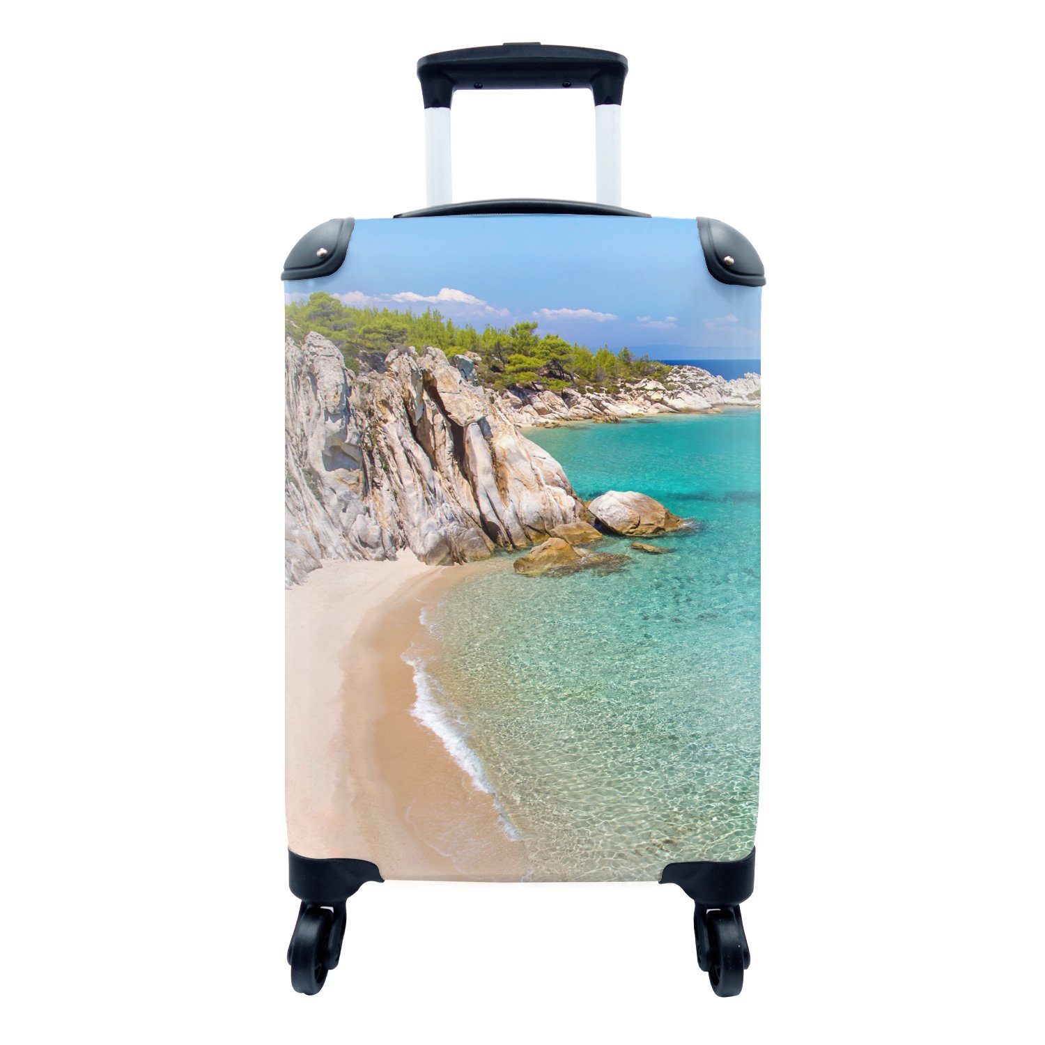 MuchoWow Handgepäckkoffer Meer - Strand - Sommer, 4 Rollen, Reisetasche mit rollen, Handgepäck für Ferien, Trolley, Reisekoffer