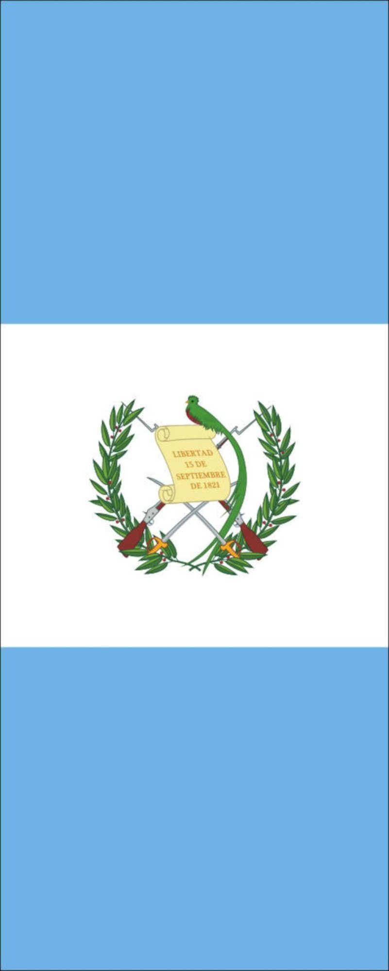 flaggenmeer Flagge Flagge Guatemala mit Wappen 110 g/m² Hochformat | Fahnen
