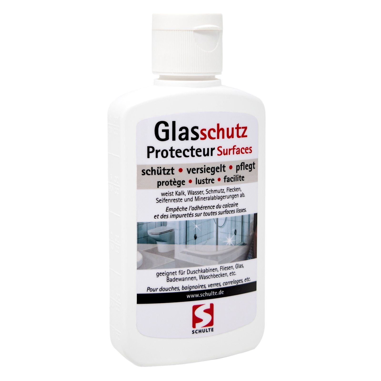Schulte Glasschutz zur Versiegelung und Pflege von Duschkabinen aus Echtglas Duschkabinenreiniger (100ml) | Badreiniger