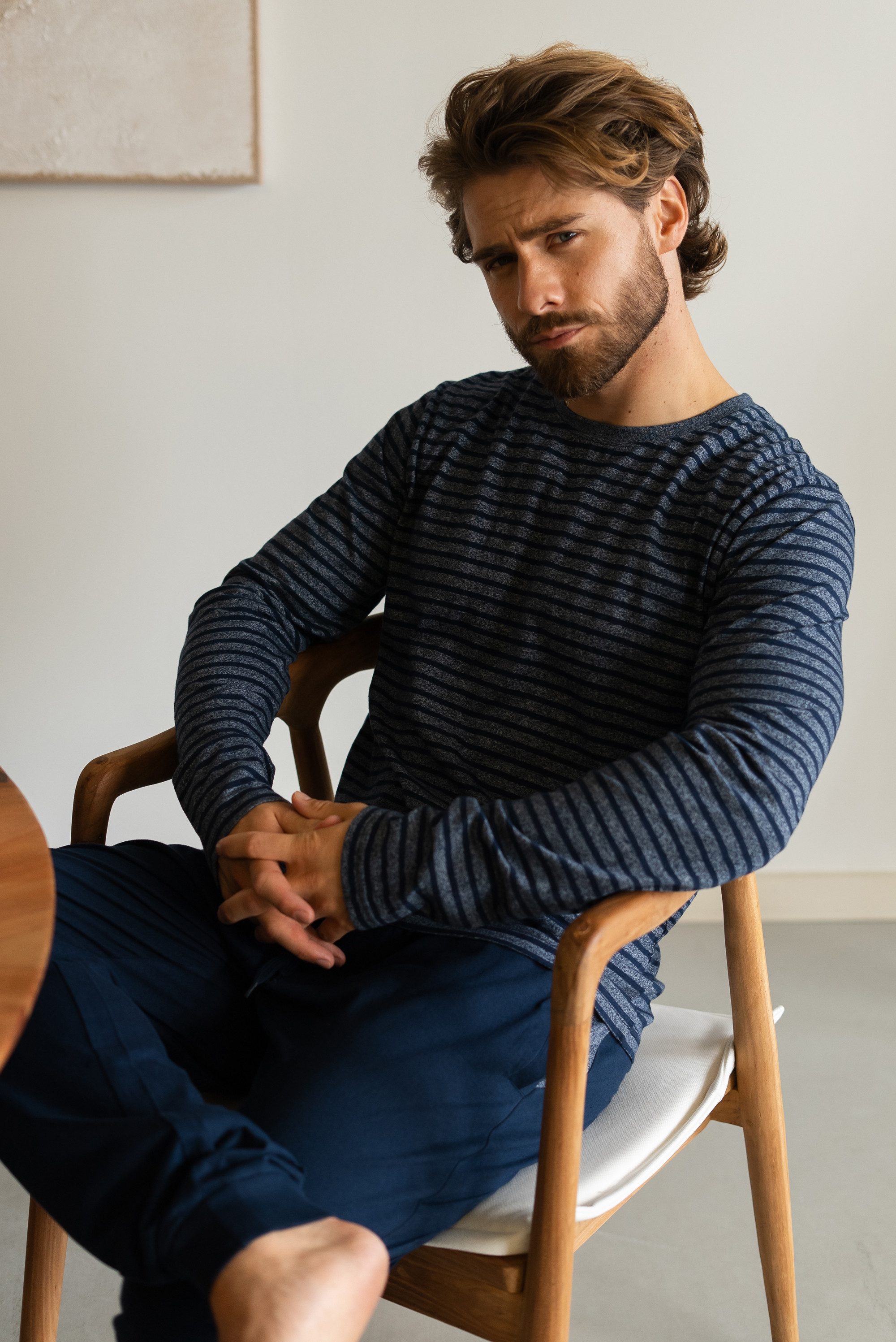 Phil & Co. Pyjamaoberteil Mix & Match (Packung, 1-tlg., 1-teilig) Herren Schlafanzugshirt Langarm Baumwolle Shirt