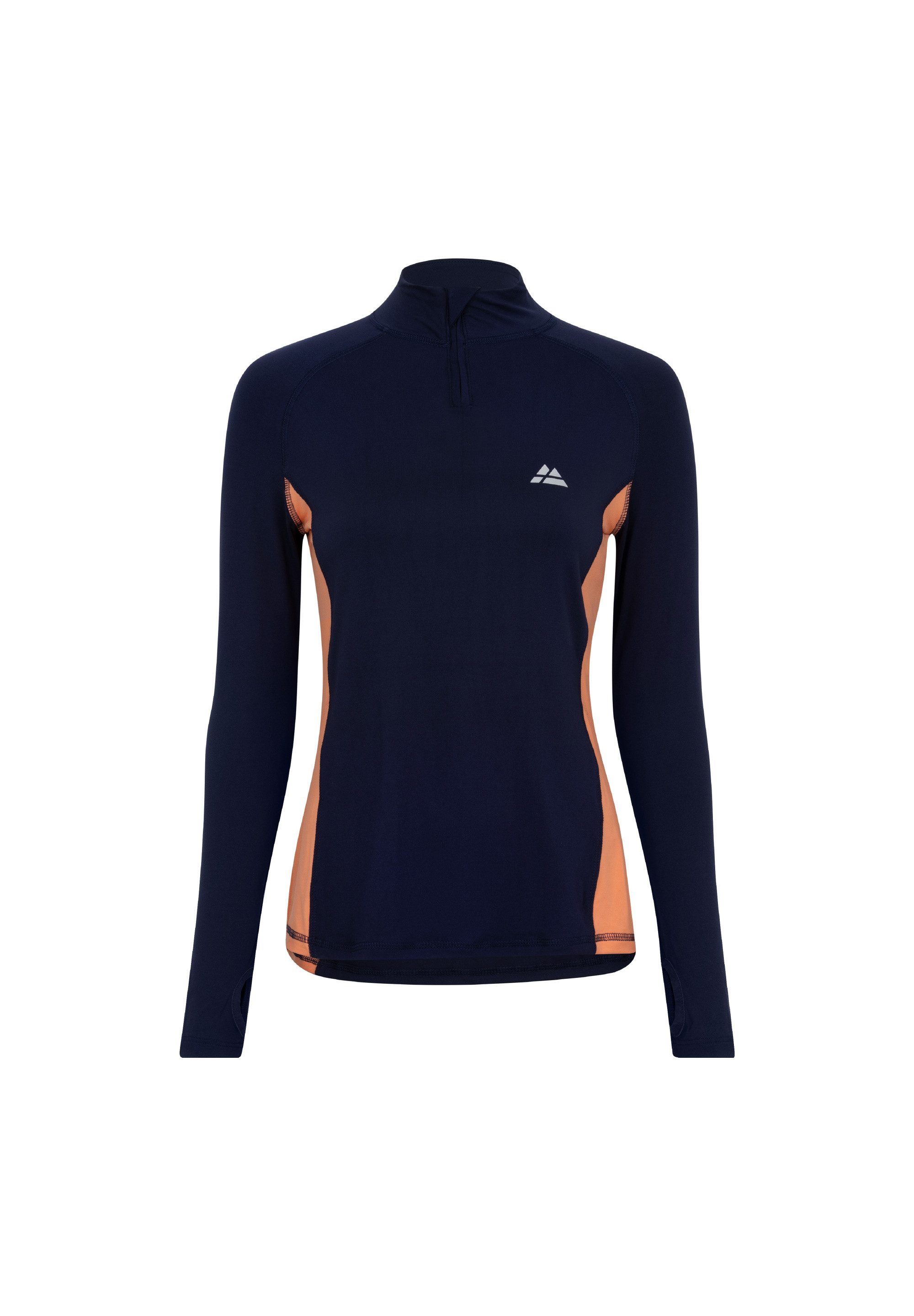 DANISH ENDURANCE Funktionsshirt Half Zip Damen Sport Funktionsshirt mit Dauemnloch & Reflexion, weich & leicht